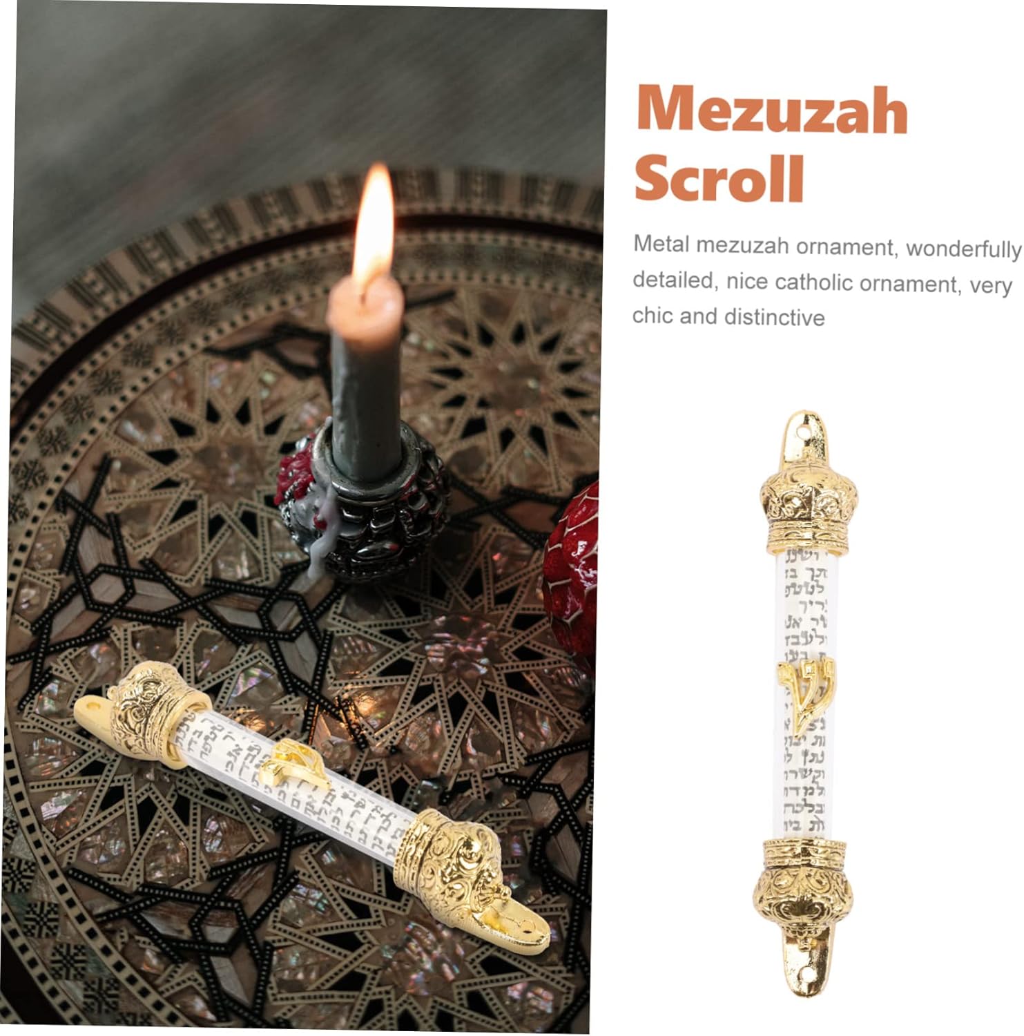 Jewish Mezuzah Metal Scroll Holder for Door Decor
