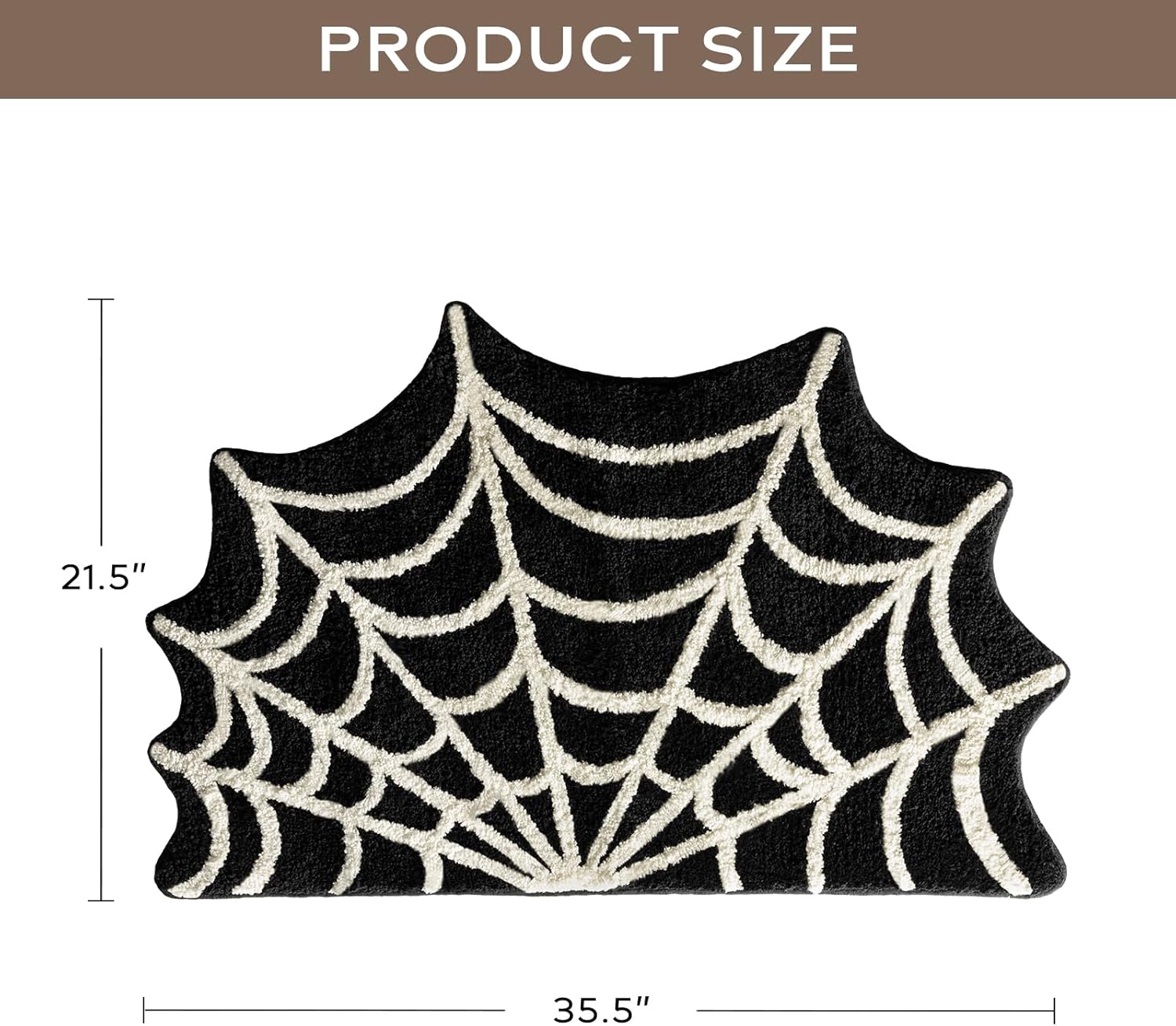 Ashler Black Spider Web Halloween Area Rug
