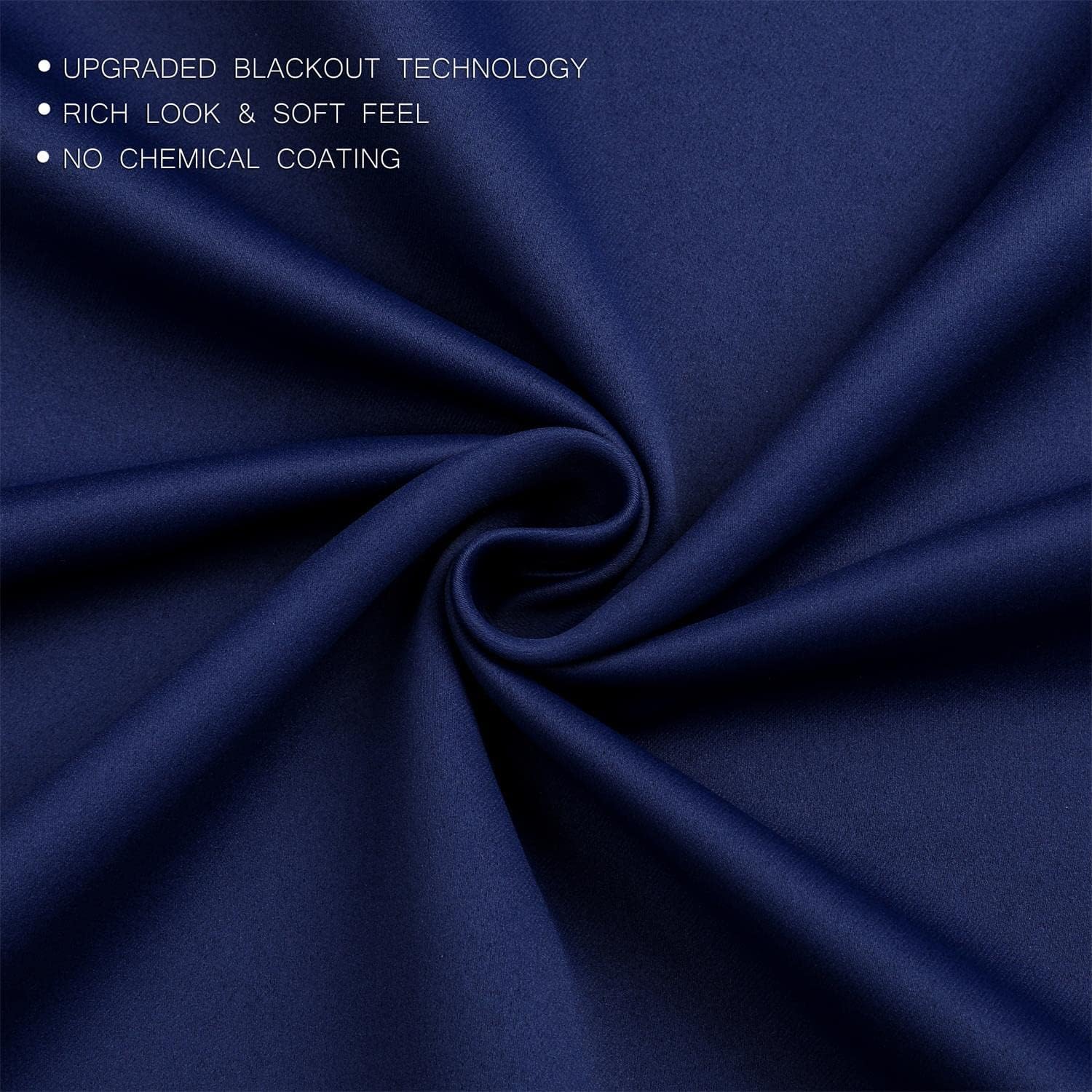 MIUCO 2 Panels Thermal Insulated Window Blackout Curtains Navy Blue