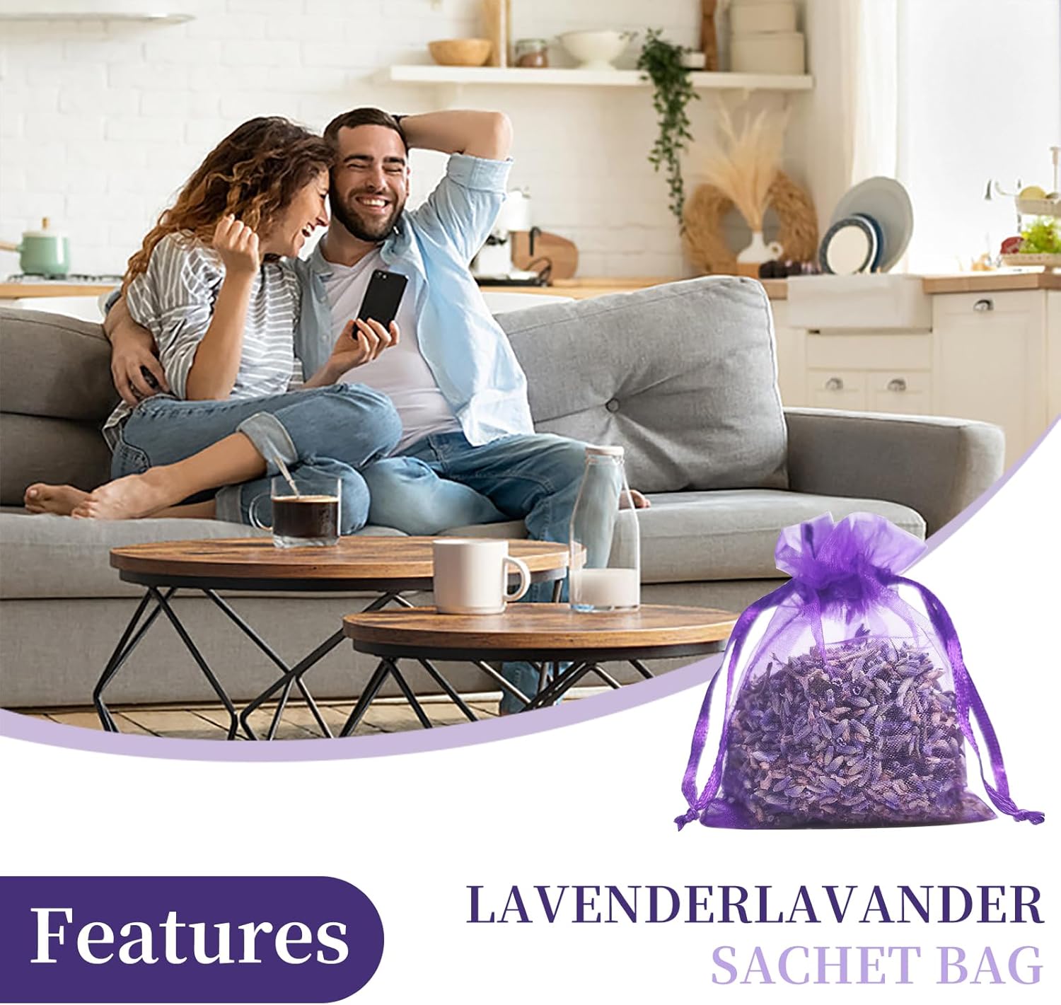 24 Pack Dried Lavender Sachets for Home Fragrance