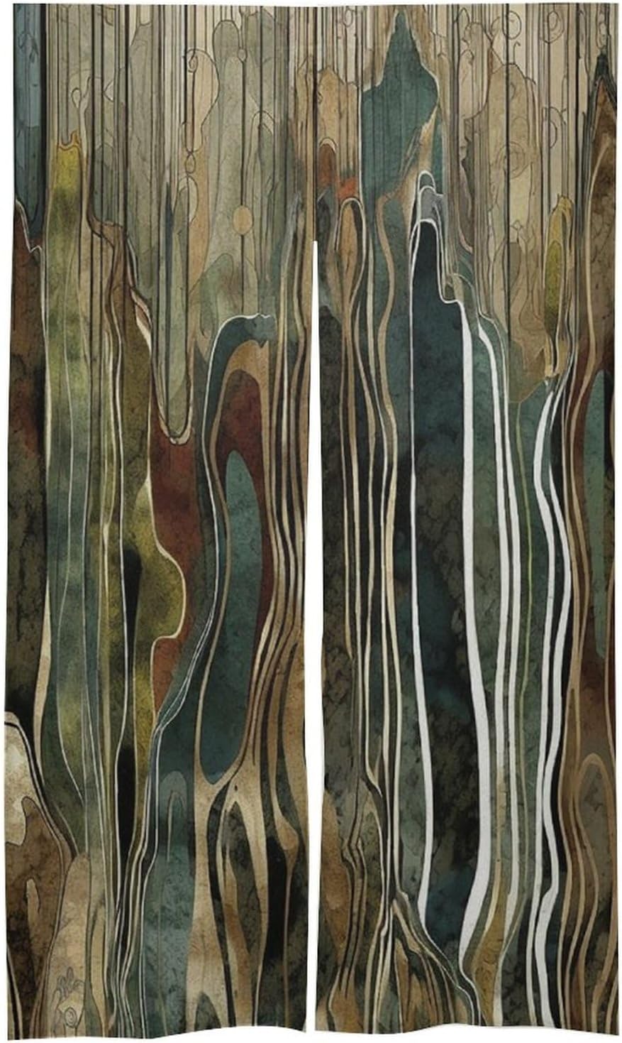 Japanese Noren Dark Stripes Door Curtain 34x57 Inches