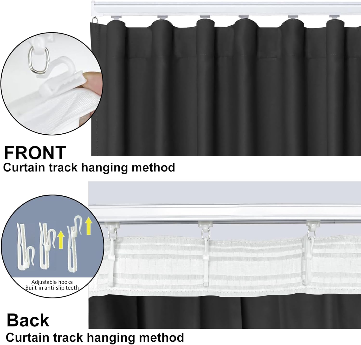 Room Divider Curtains with Hooks 1 Panel Grey