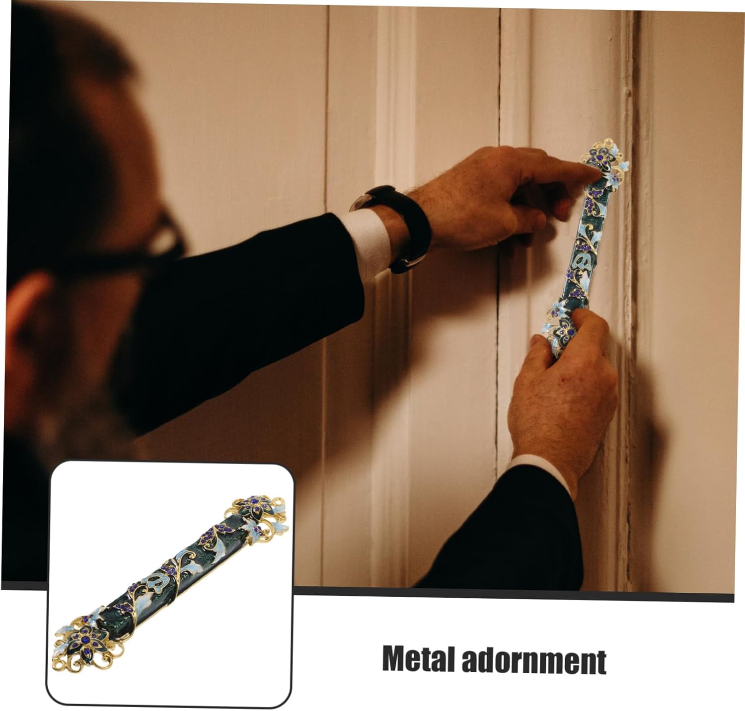 TENDYCOCO Retro Metal Mezuzah Door Decor