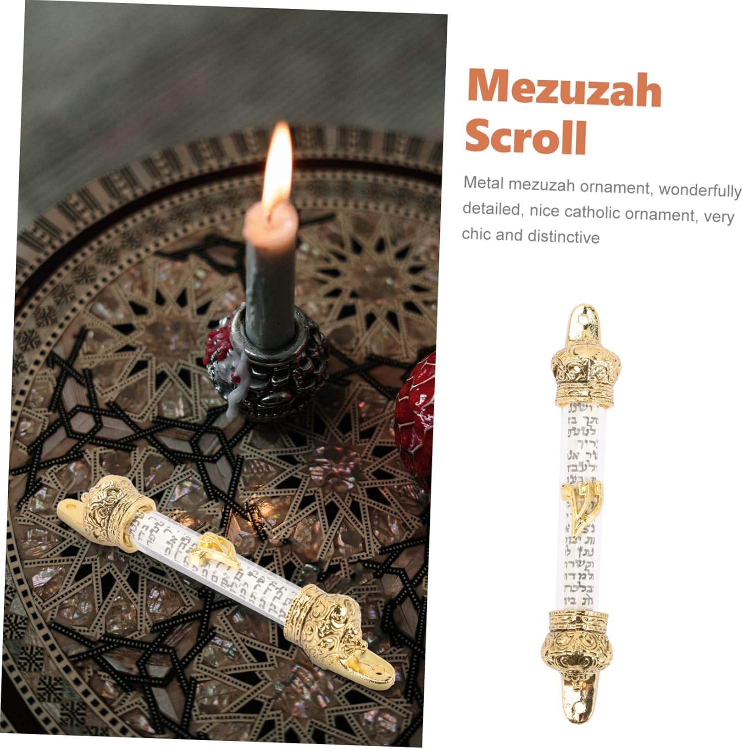 BIUDECO Mezuzah Door Ornament with Scroll