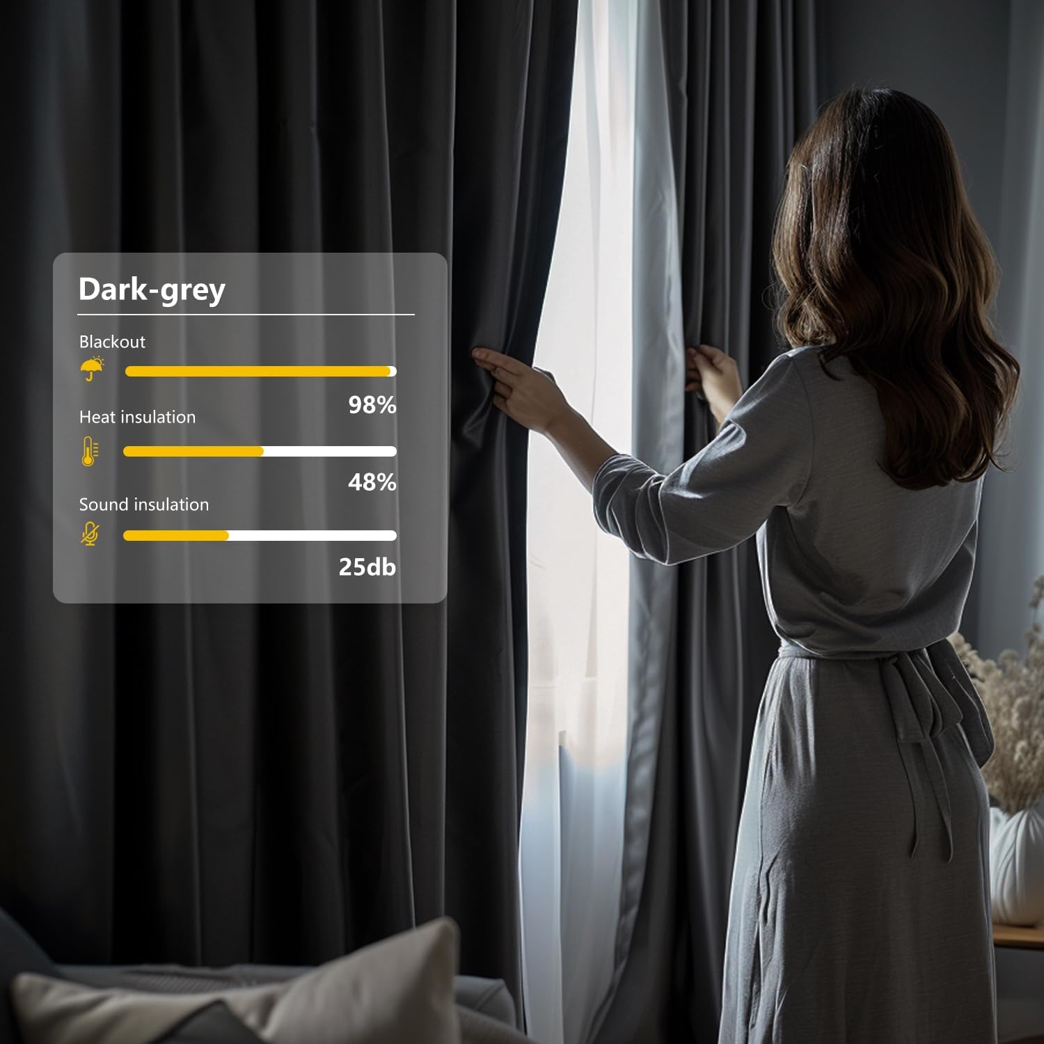 Room Divider Curtains with Hooks 1 Panel Grey