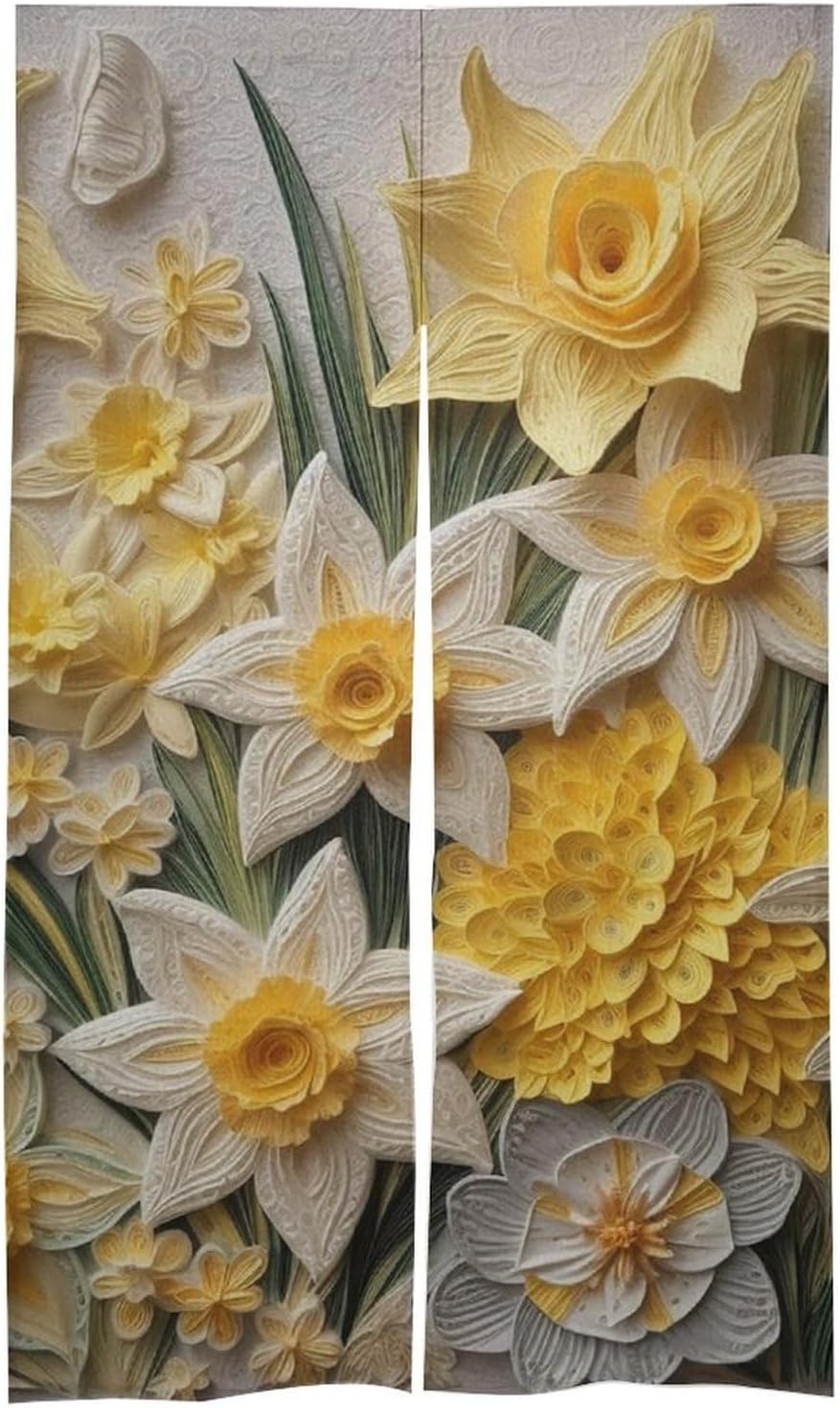 Japanese Noren Narcissus Bouquet Door Curtain 34x57
