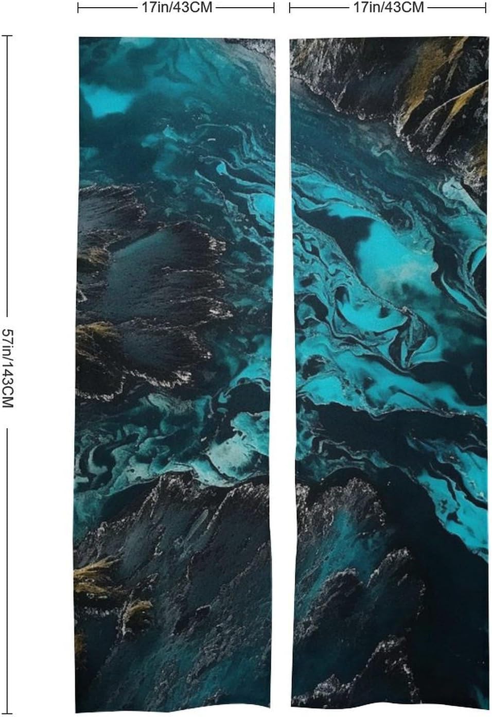 Japanese Noren Mountains and Streams Door Curtain 34x57 Inch