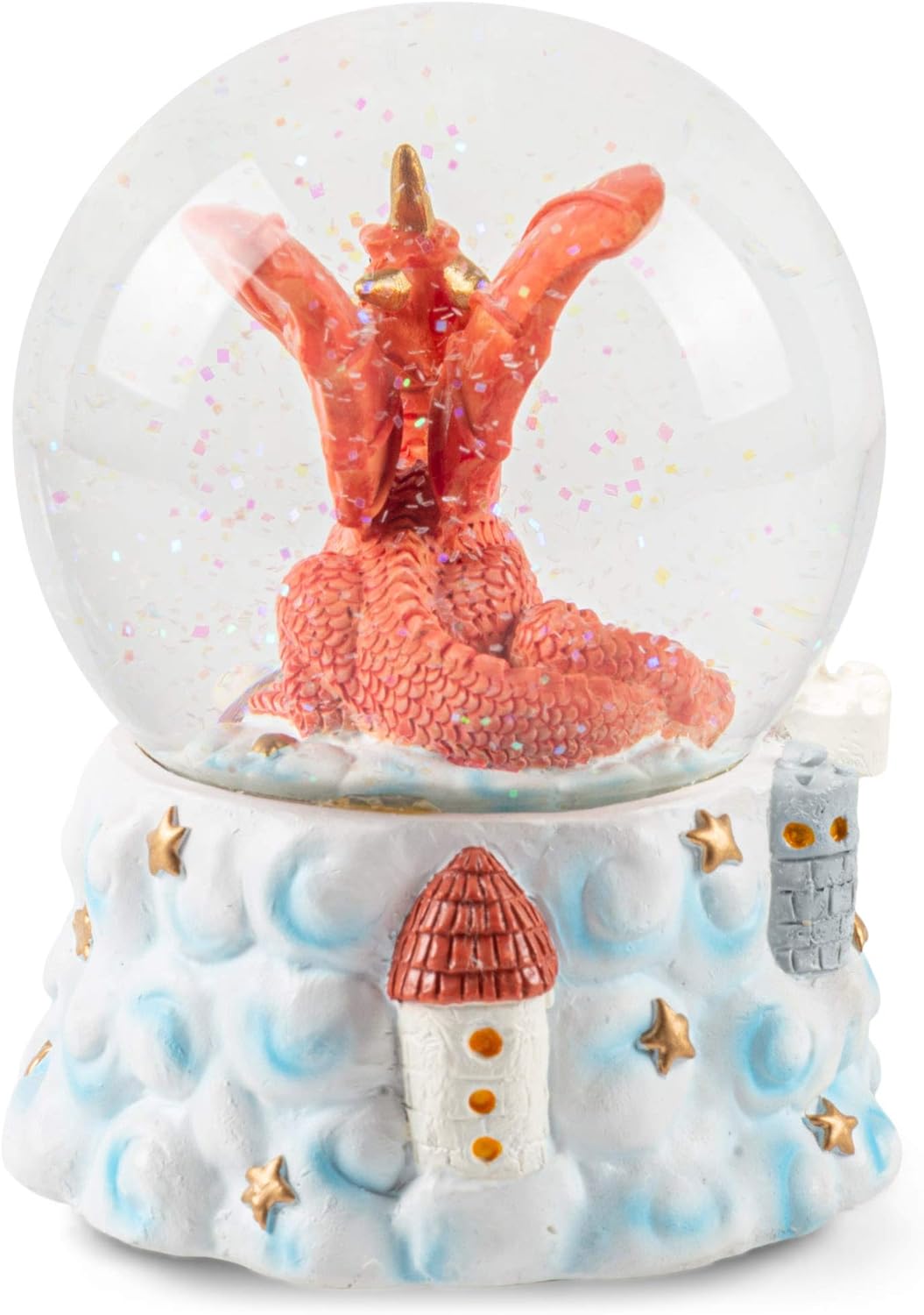 Elanze Designs Red Dragon Unicorn Musical Snow Globe 100MM