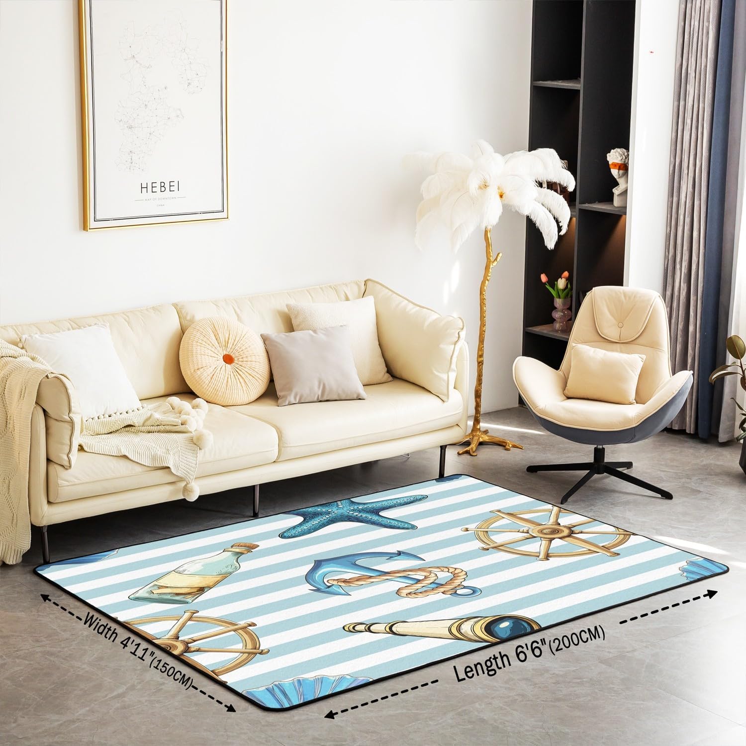 Erosebridal Nautical Area Rug 66 x 411