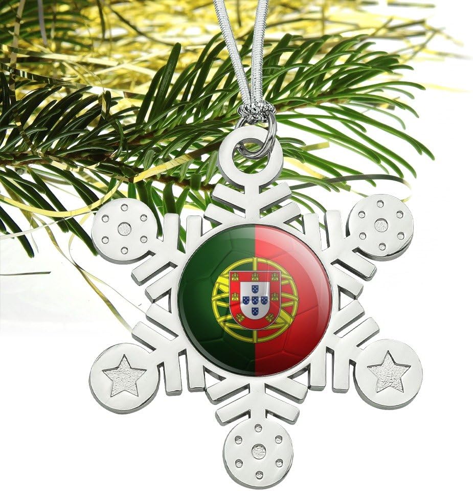 Graphics More Portugal Flag Soccer Ball Metal Ornament