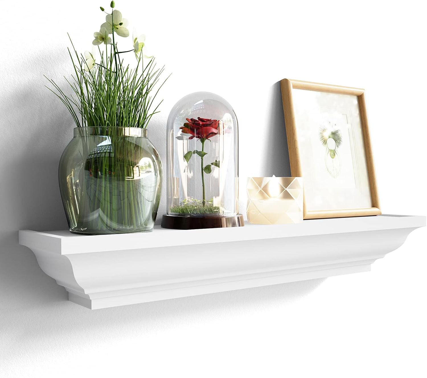SRIWATANA White Floating Shelves Set of 4 24 Inch