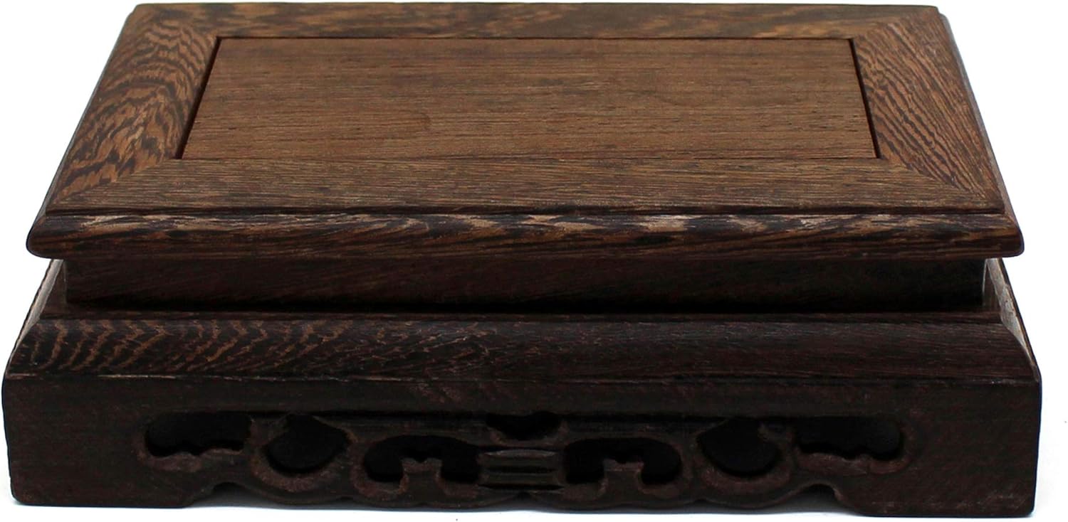 Rustic Rosewood Rectangle Display Stand Pedestal