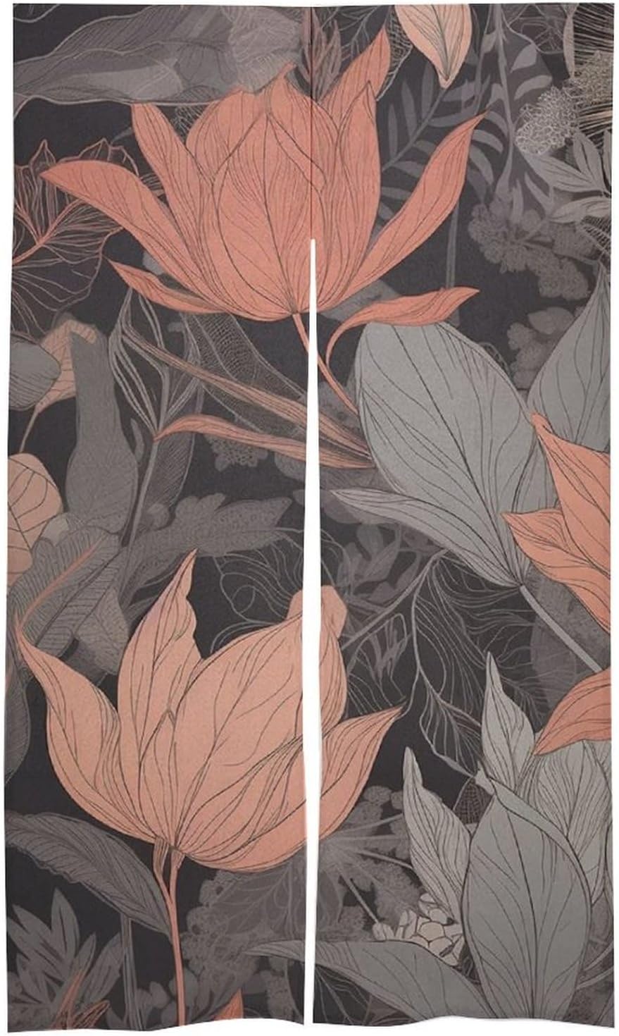 Japanese Noren Door Curtain Gray with Pattern 34x57