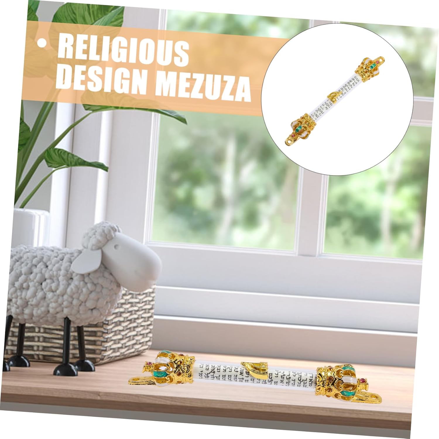 RORPOIR Decorative Metal Mezuzah Door Blessing Plaque