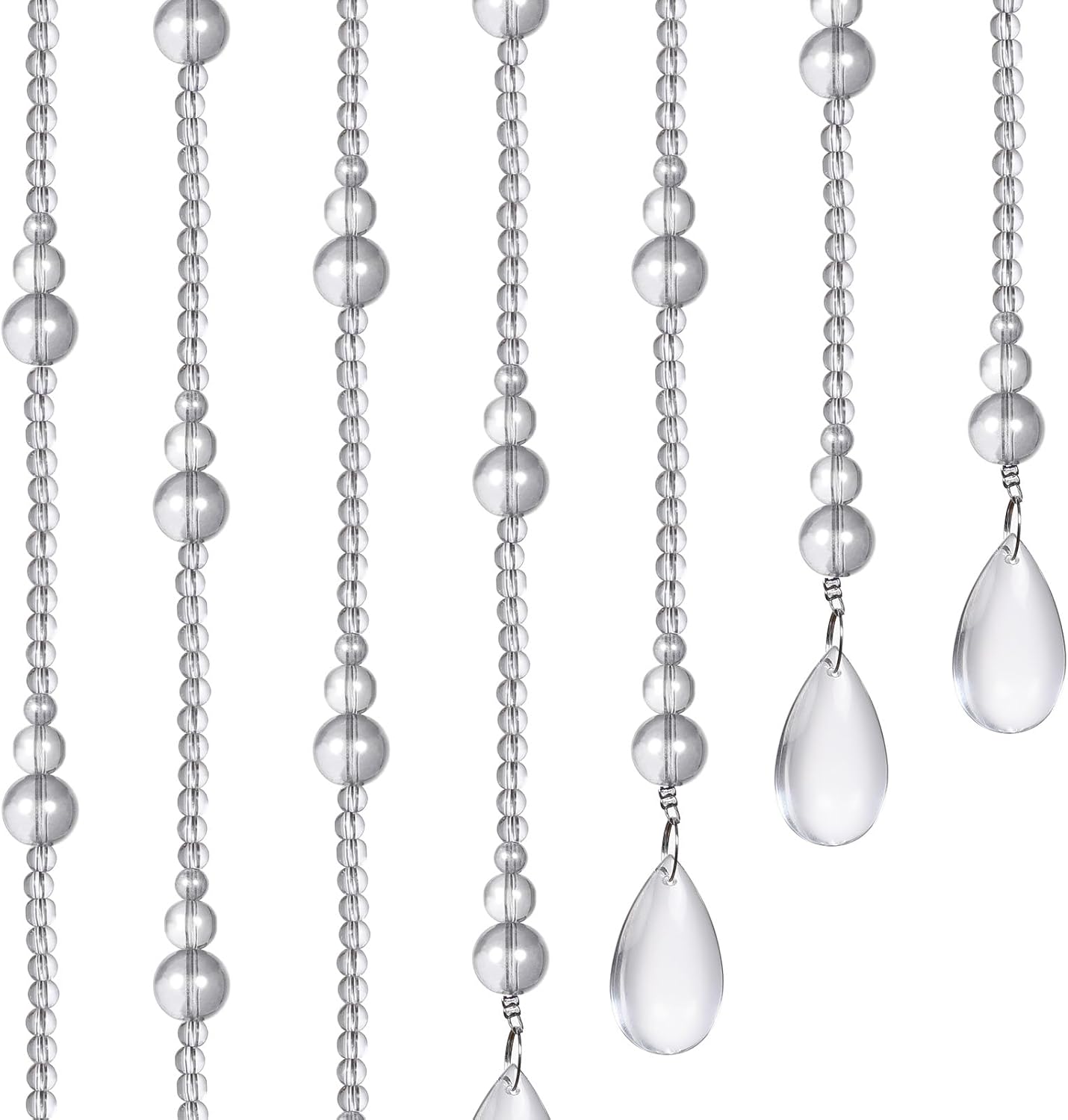 Crystal Glass Beaded Curtain for Doorway Arched Valance 40 Strings