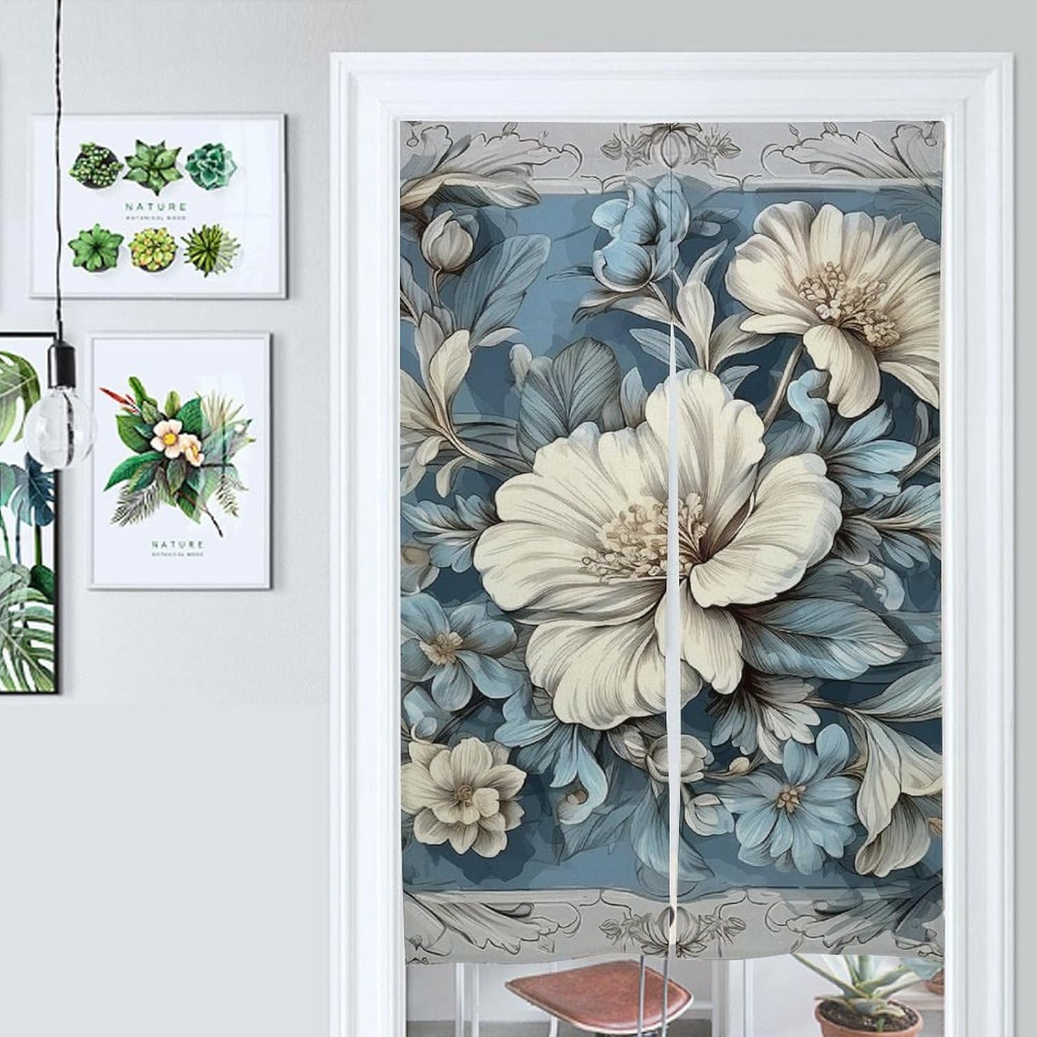 Japanese Noren Blooming Flower Door Curtain