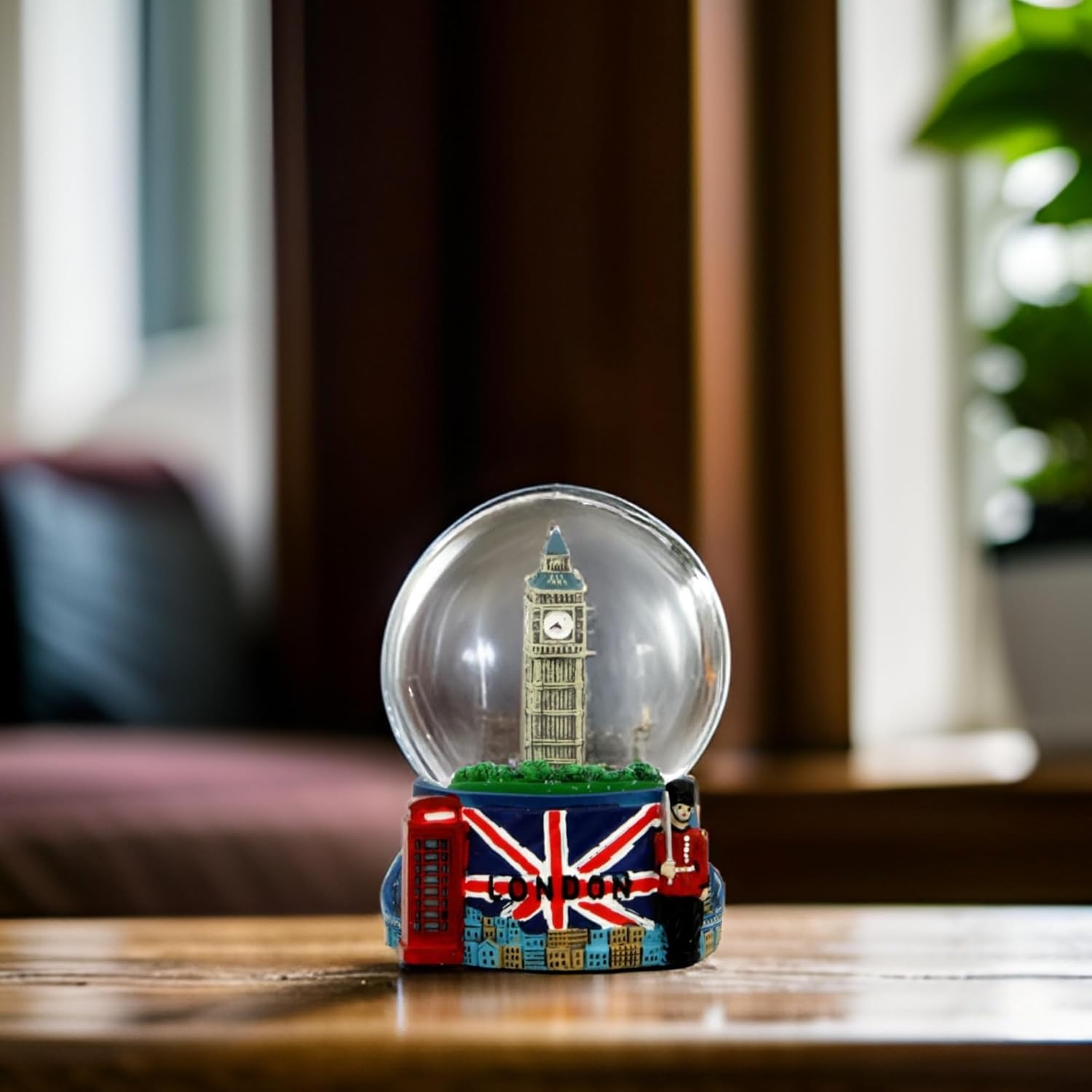 London Snow Globe with Big Ben and Union Jack Flag