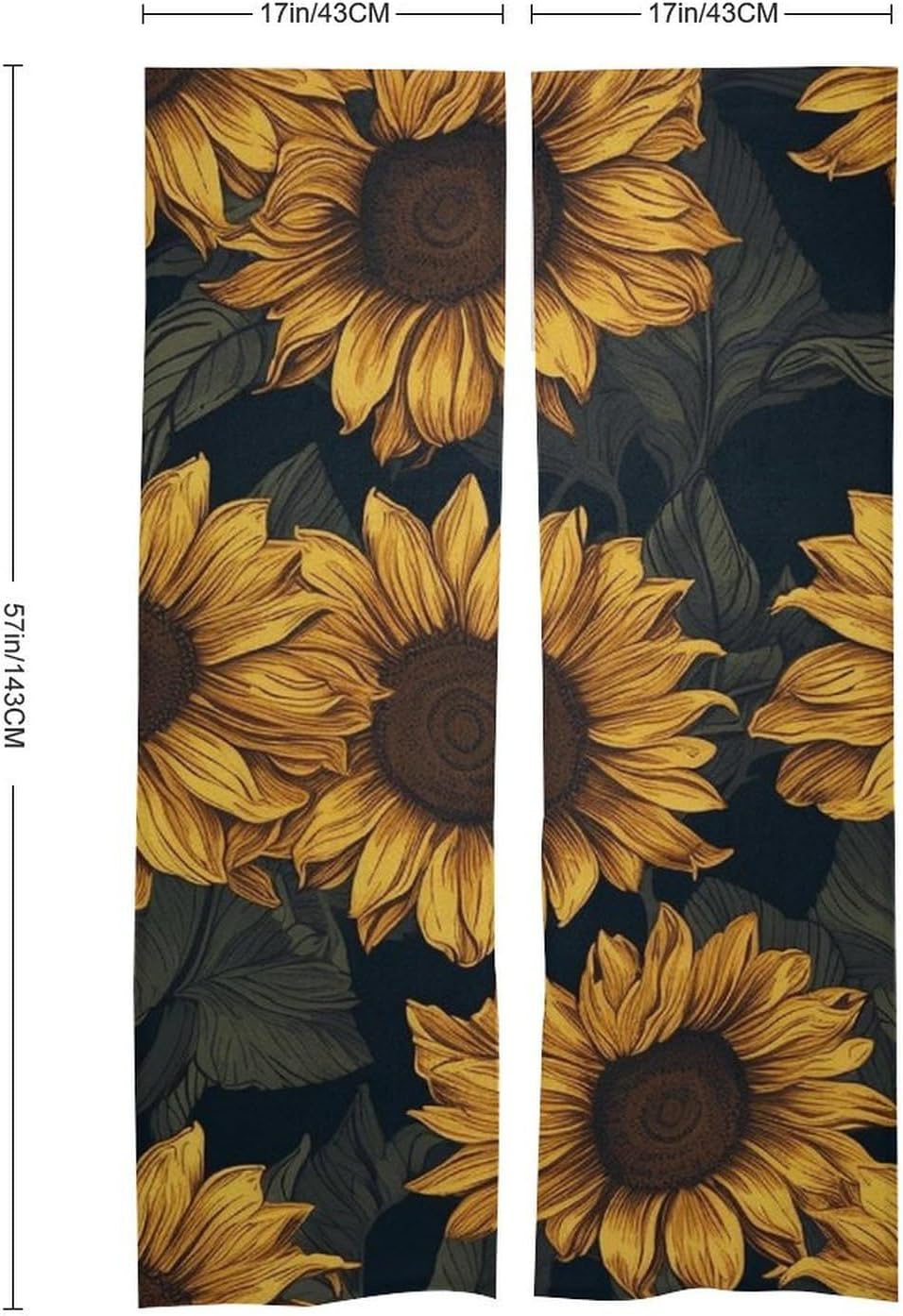 Japanese Noren Sunflower Door Curtain 34x57