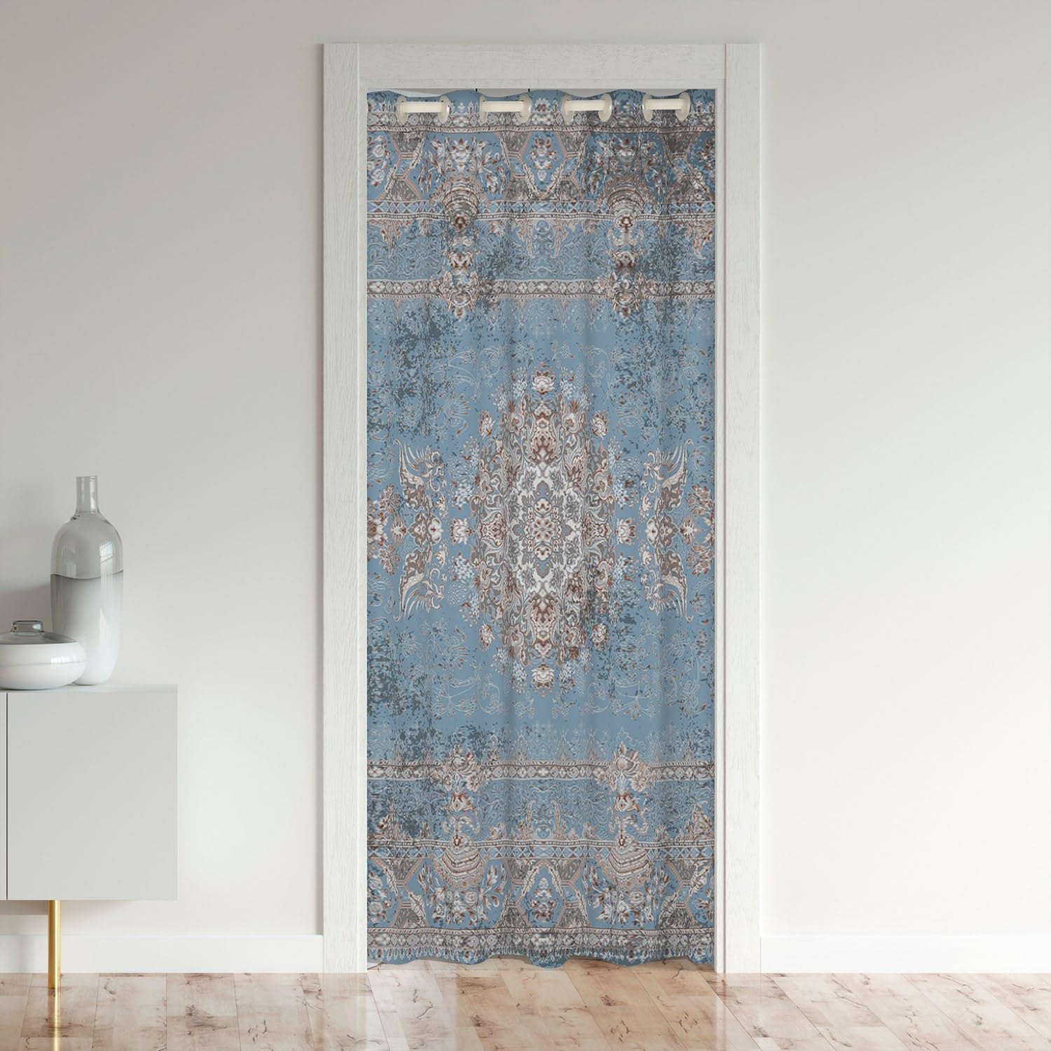 Boho Velvet Door Curtain with Mandala Design