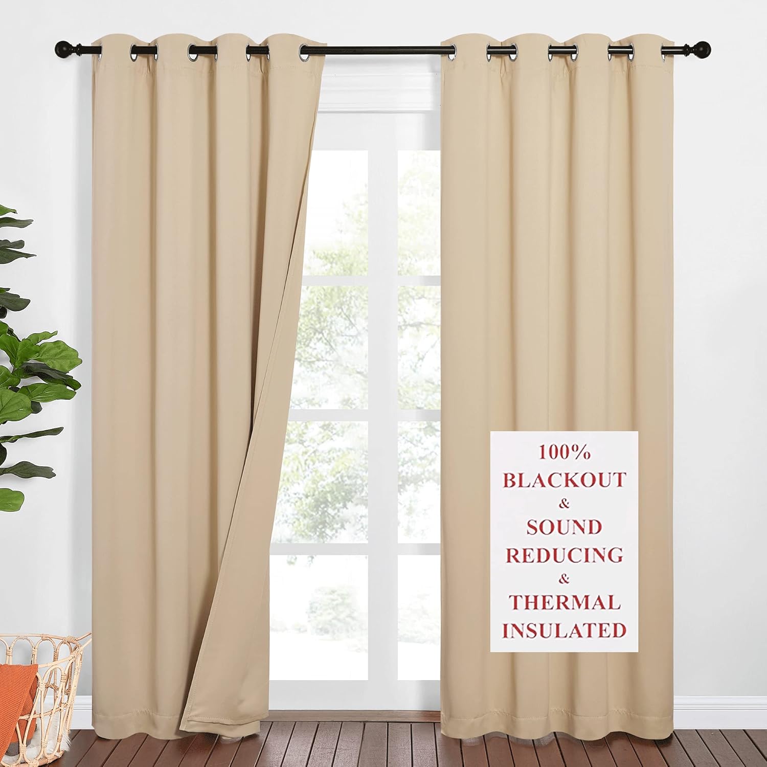 NICETOWN Noise Reducing Curtains with Blackout and Privacy