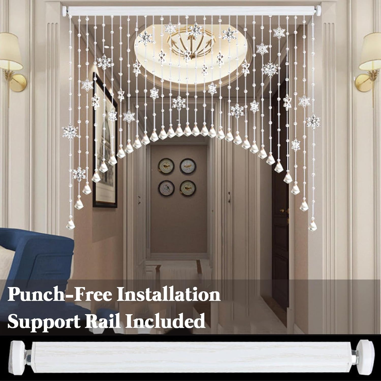 XOOFMASS Crystal Beaded Curtain Door Screen 30 String 4712m