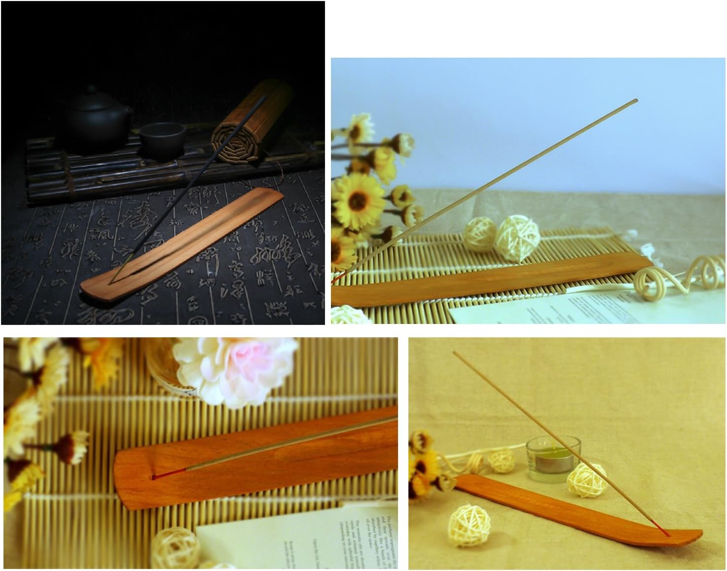 TRENDBOX 10pcs Plain Wood Incense Stick Holder