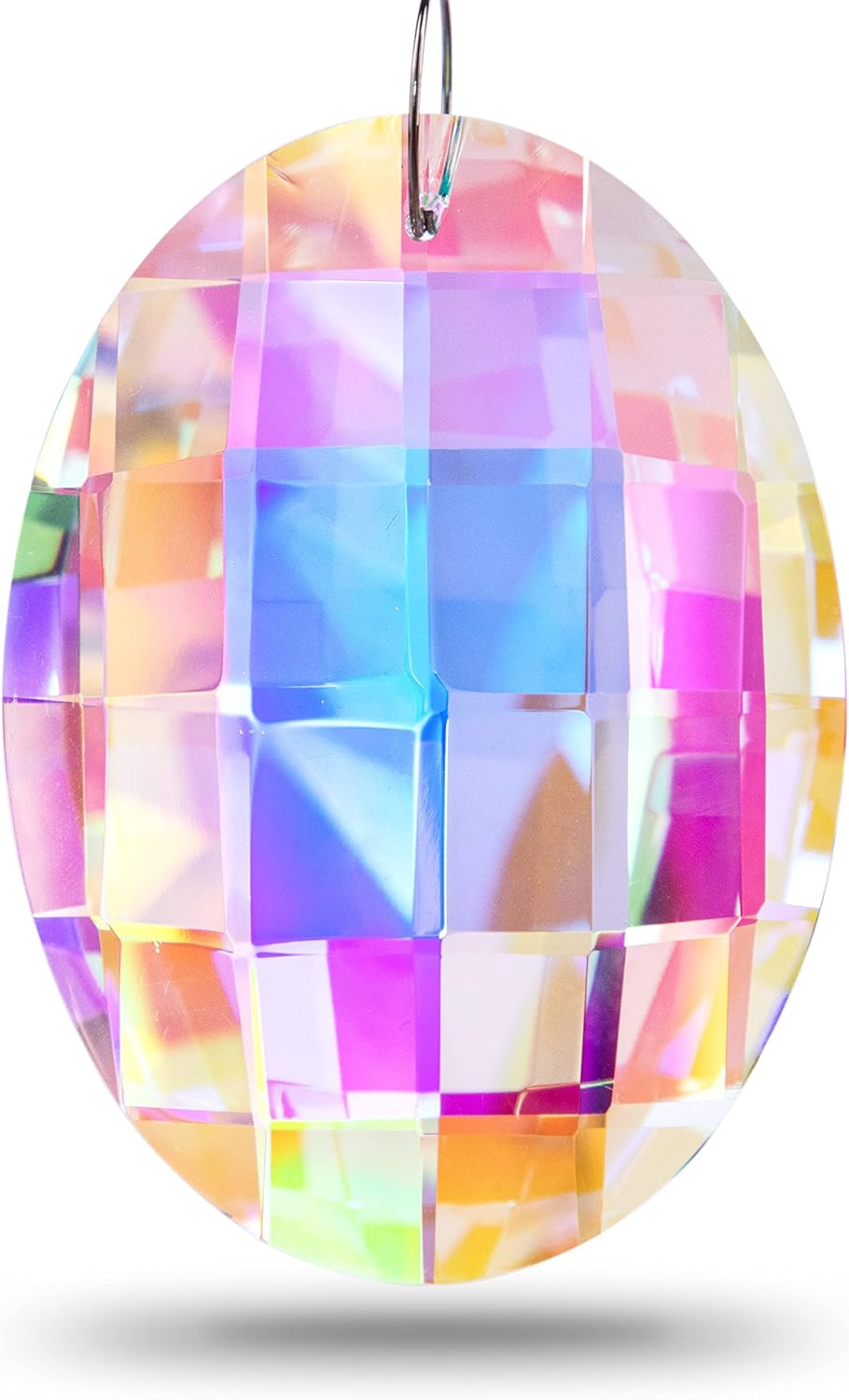 Colorful Oval Drop Crystal Chandelier Feng Shui Suncatcher