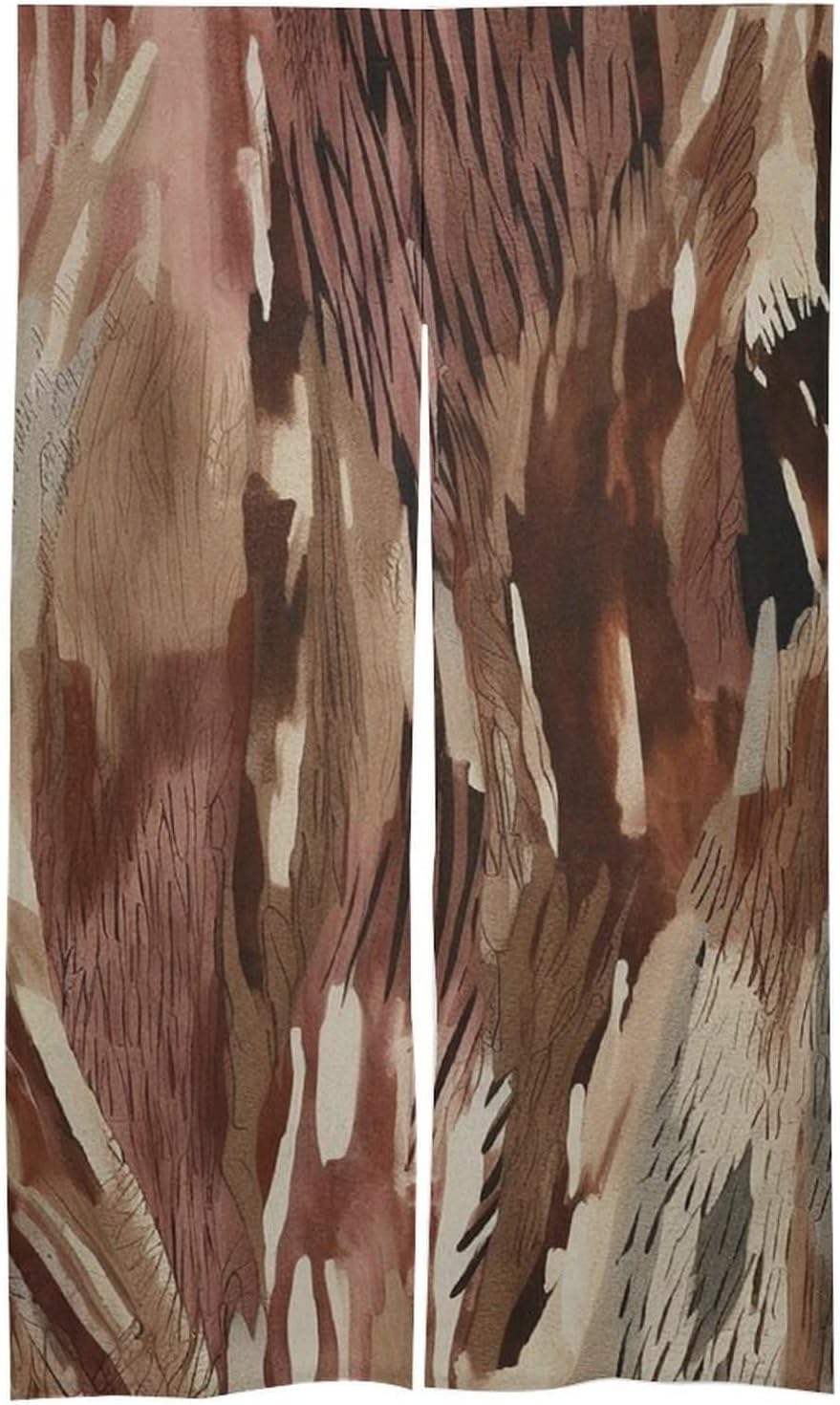 Japanese Noren Brown and White Stripes Door Curtain