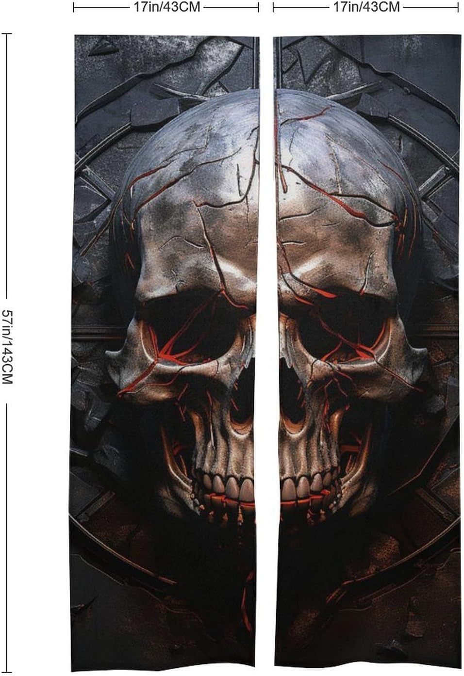 Japanese Noren Skull Door Curtain 34x57