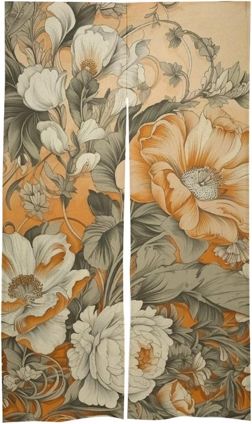 Japanese Noren Door Curtain Many Flowers Bloomed Print 34x57