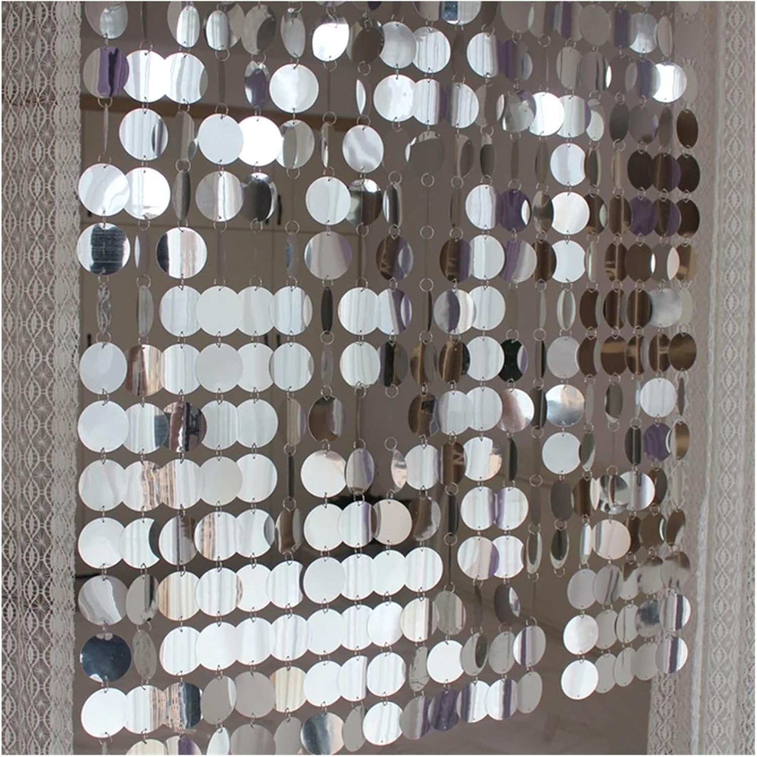 Blue PVC Sequins Curtain 5 Strips 180cm