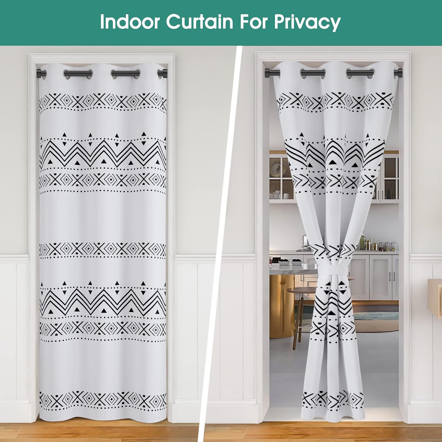 HOMEIDEAS Boho Doorway Curtains with Privacy