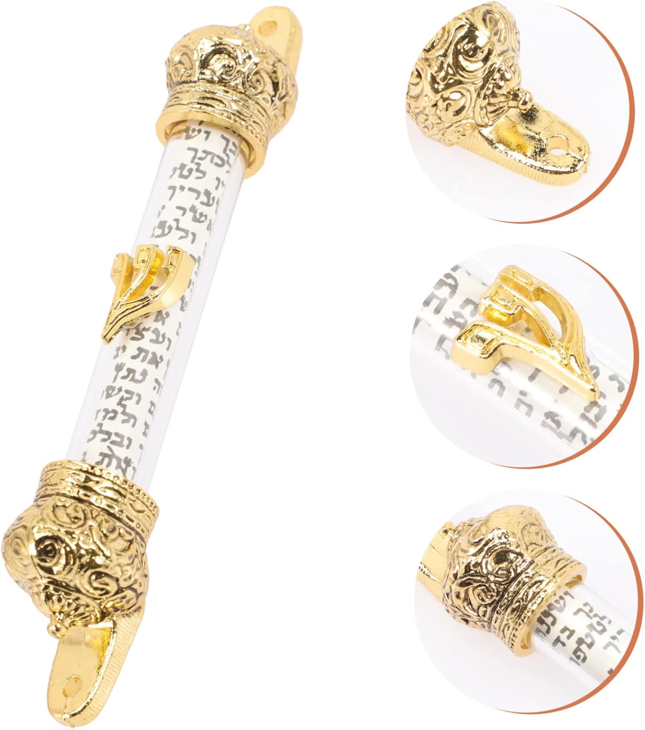BESTOYARD Delicate Metal Mezuzah with Scroll for Home Blessing