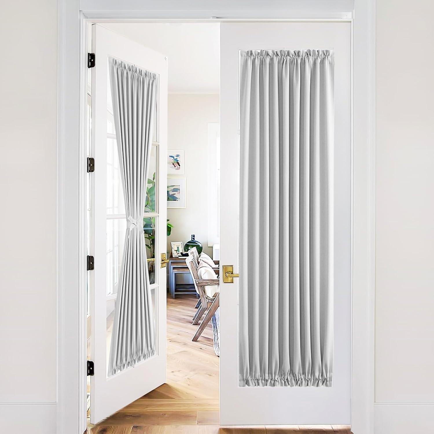 XWZO Door Curtain 36x80 Inches Greyish White 1 Panel