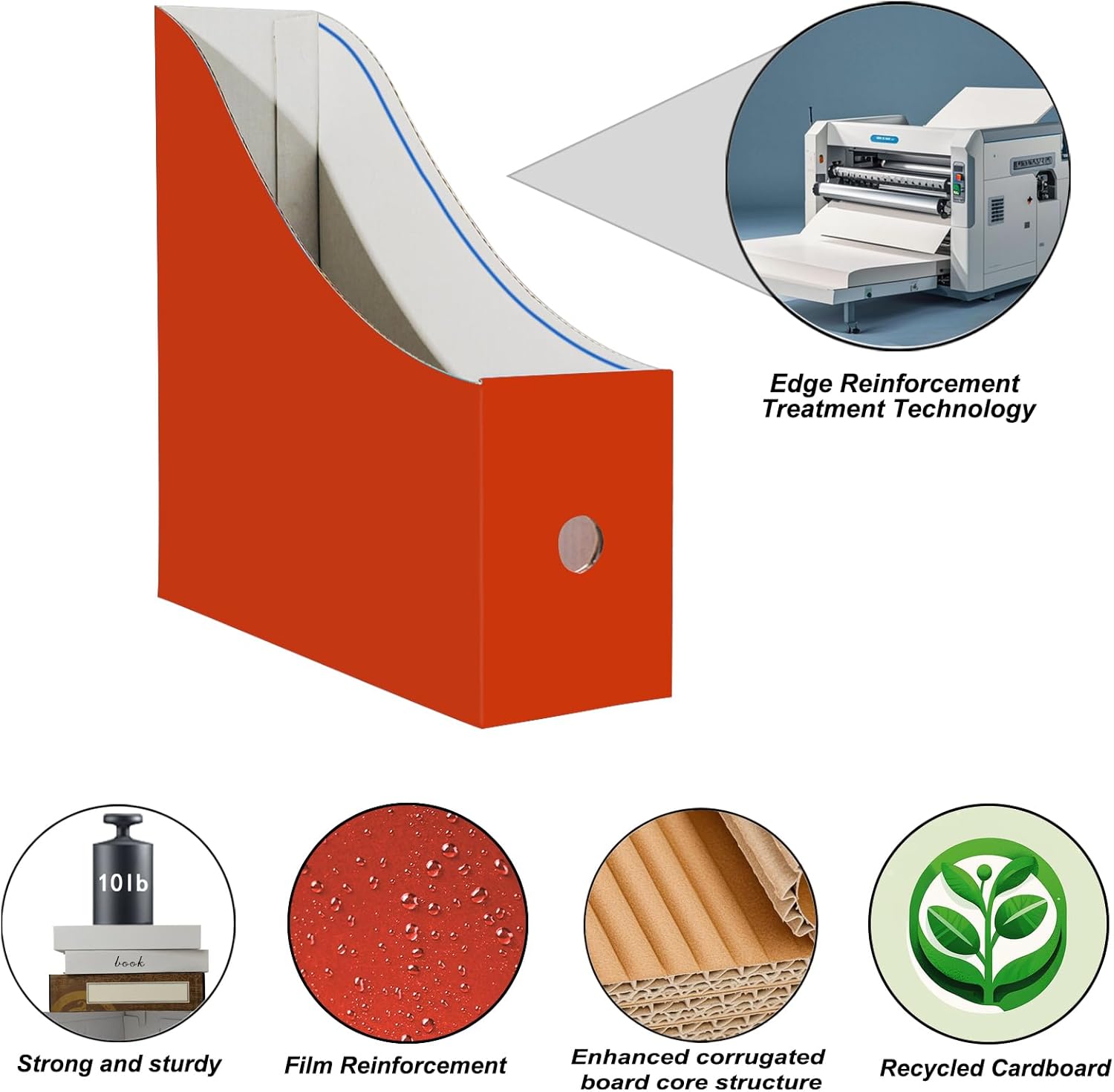 2 Pack Cardboard Magazine Storage Boxes for Desk and Shelves