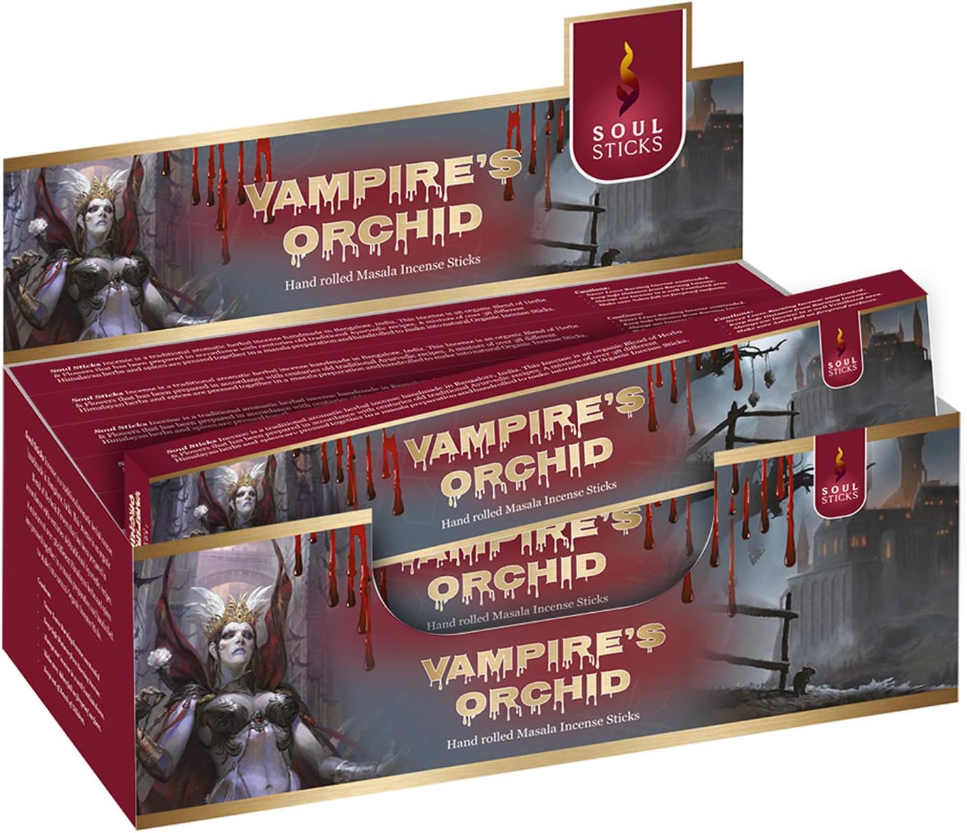 Soul Sticks Hand-Rolled Incense Sticks Vampire Orchid 180 Gram Box