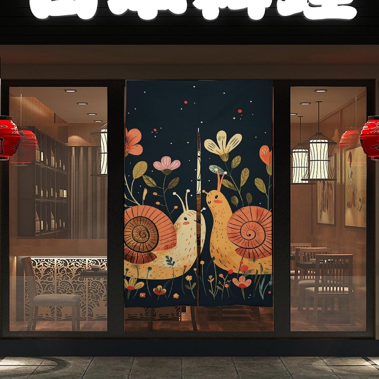 Japanese Noren Door Curtain with Animal Design 34x57