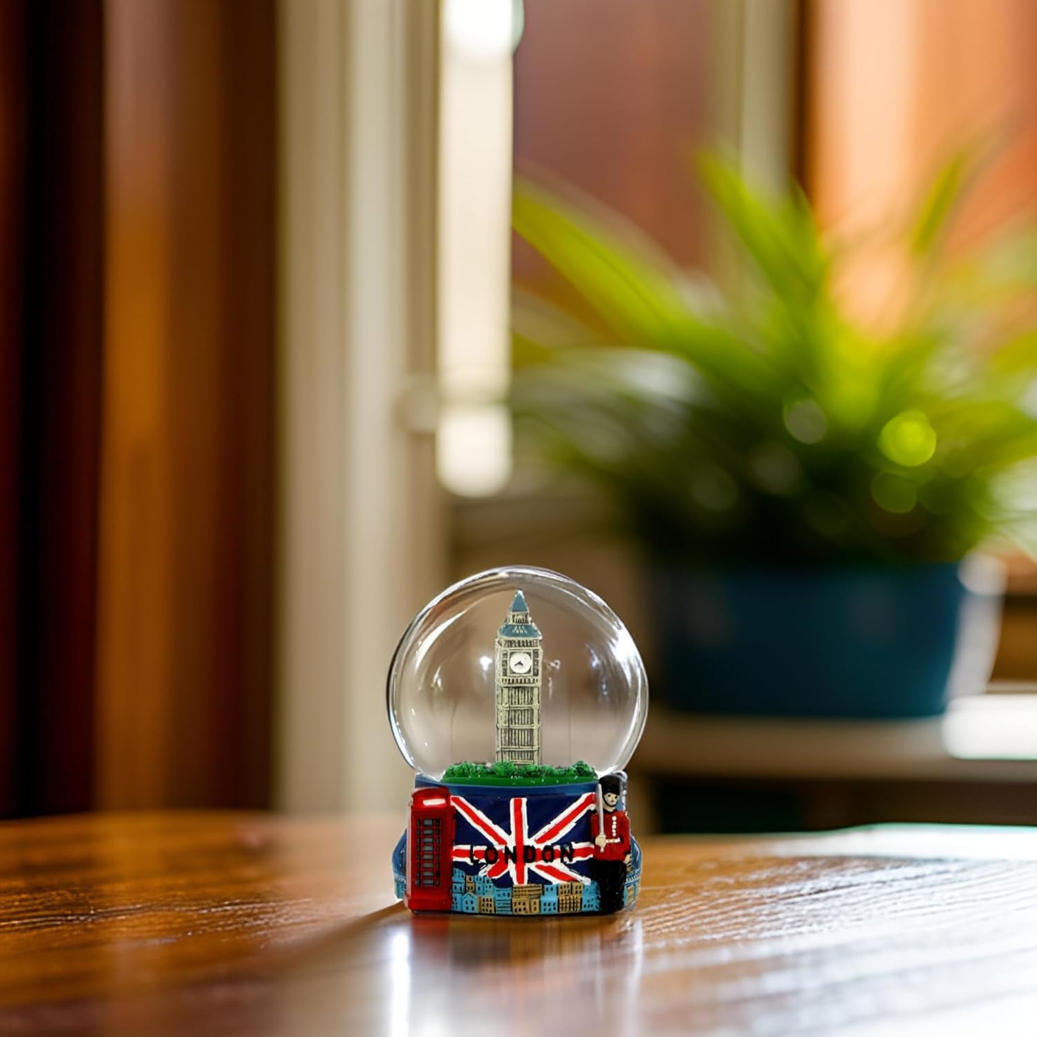 London Snow Globe with Big Ben and Union Jack Flag