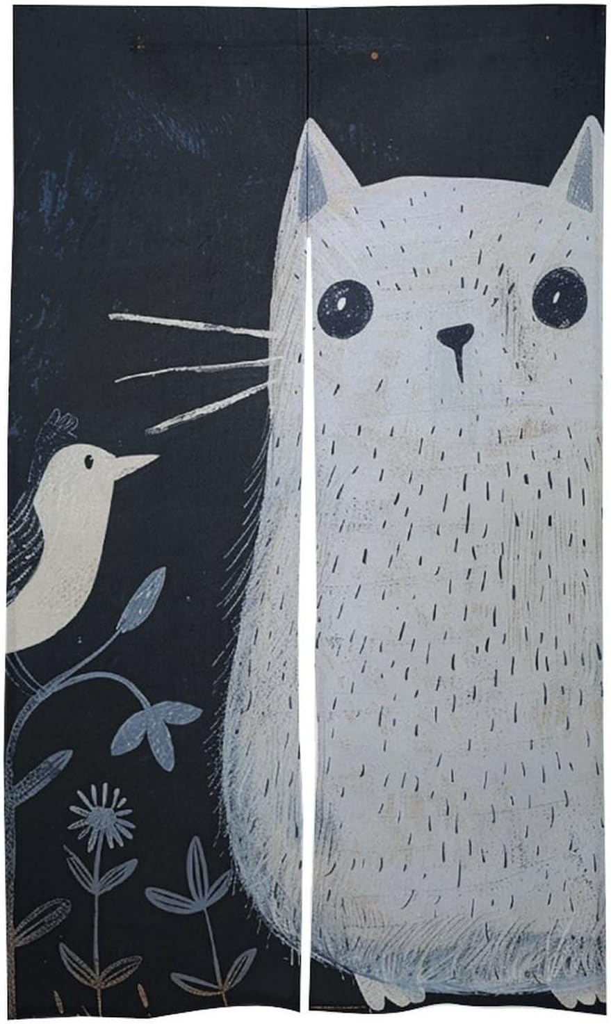 Japanese Noren Indigo Animal Print Door Curtain
