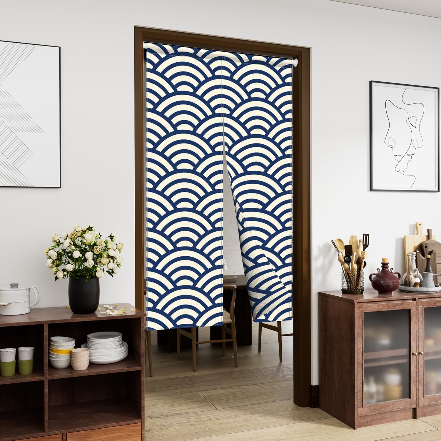 Leowefowa Double Sided Door Curtain for Privacy