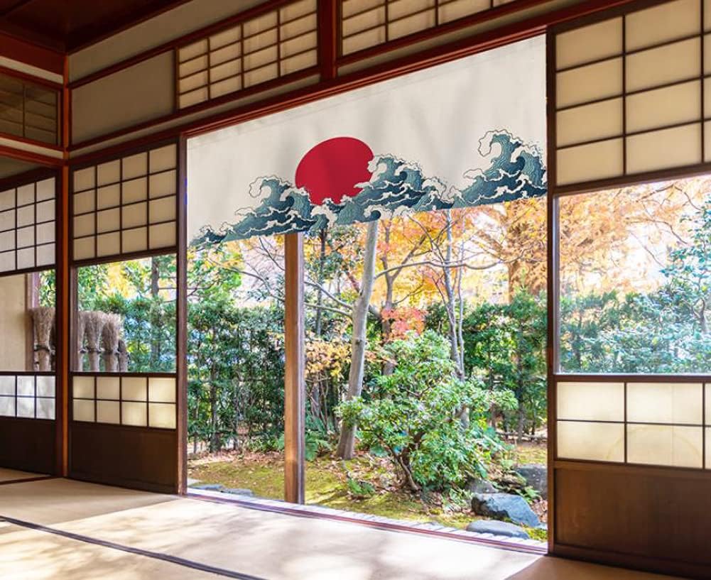 Japanese Style Half Open Door Noren Curtain