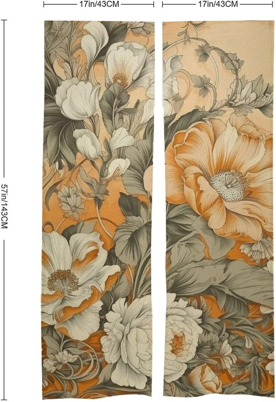 Japanese Noren Door Curtain Many Flowers Bloomed Print 34x57
