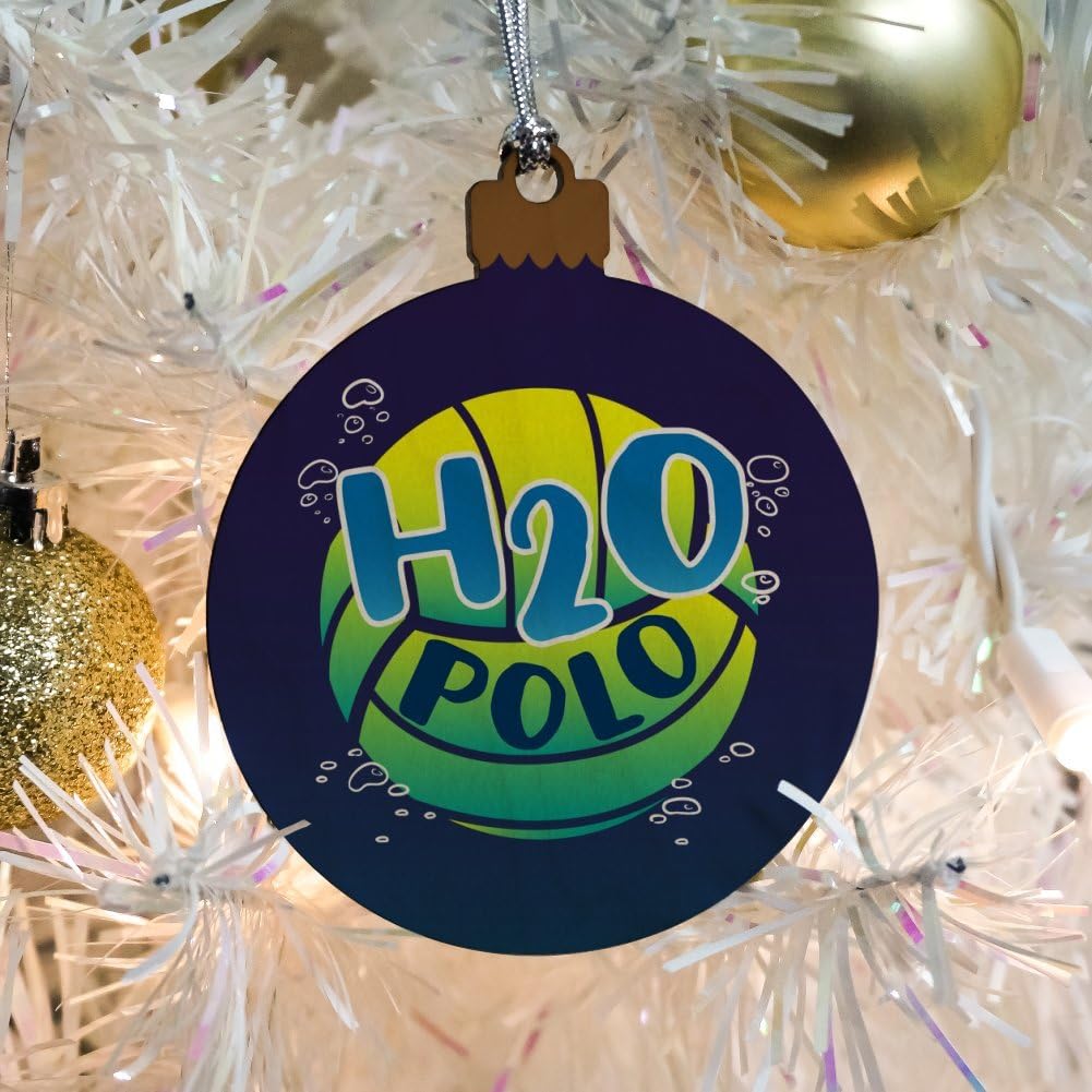 Graphics And More Water Polo Ball H2O Wood Christmas Ornament