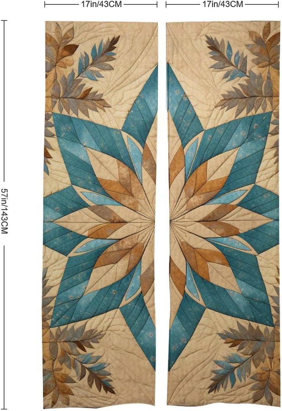 Japanese Noren Leaf Pattern Door Curtain 34x57 Inch Kitchen Partition Drape