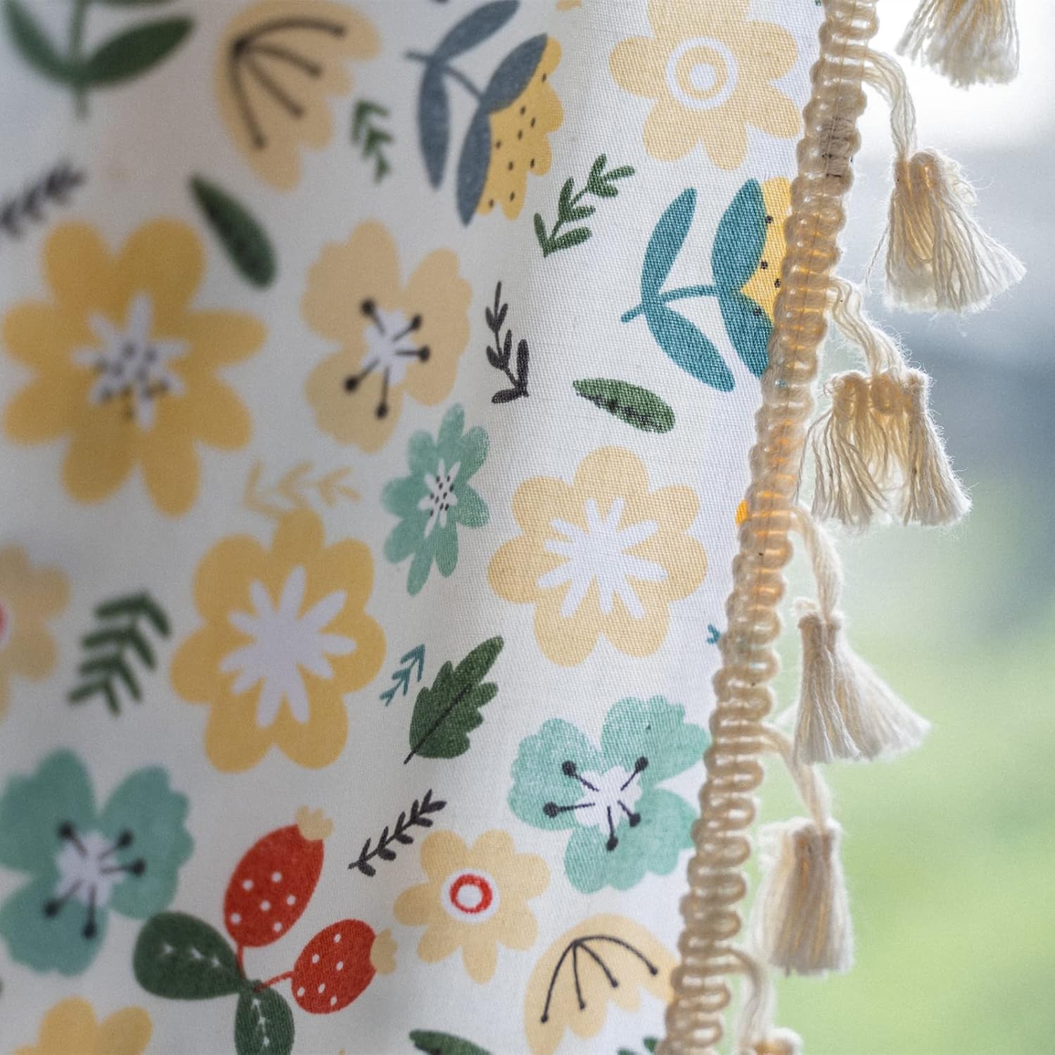 Deeprove Boho Cotton Linen Tassel Curtain 1 Panel