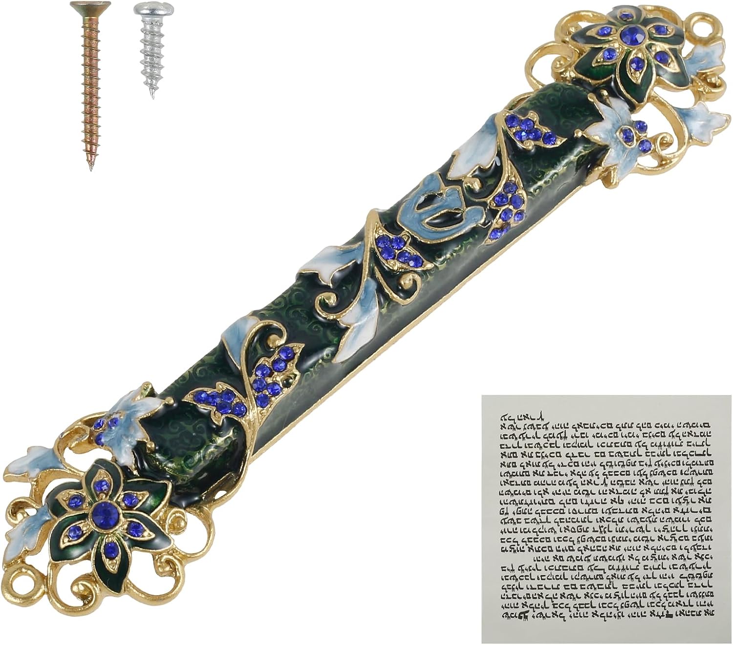 Hand Painted Zinc Alloy Mezuzah Decor
