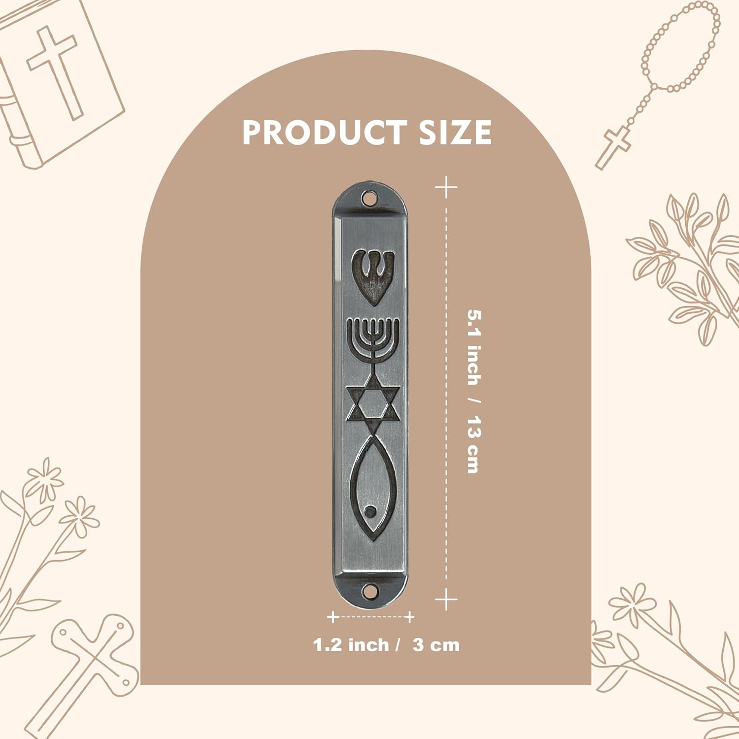 CAMATET Messianic Mezuzah Set of 2 with Scroll