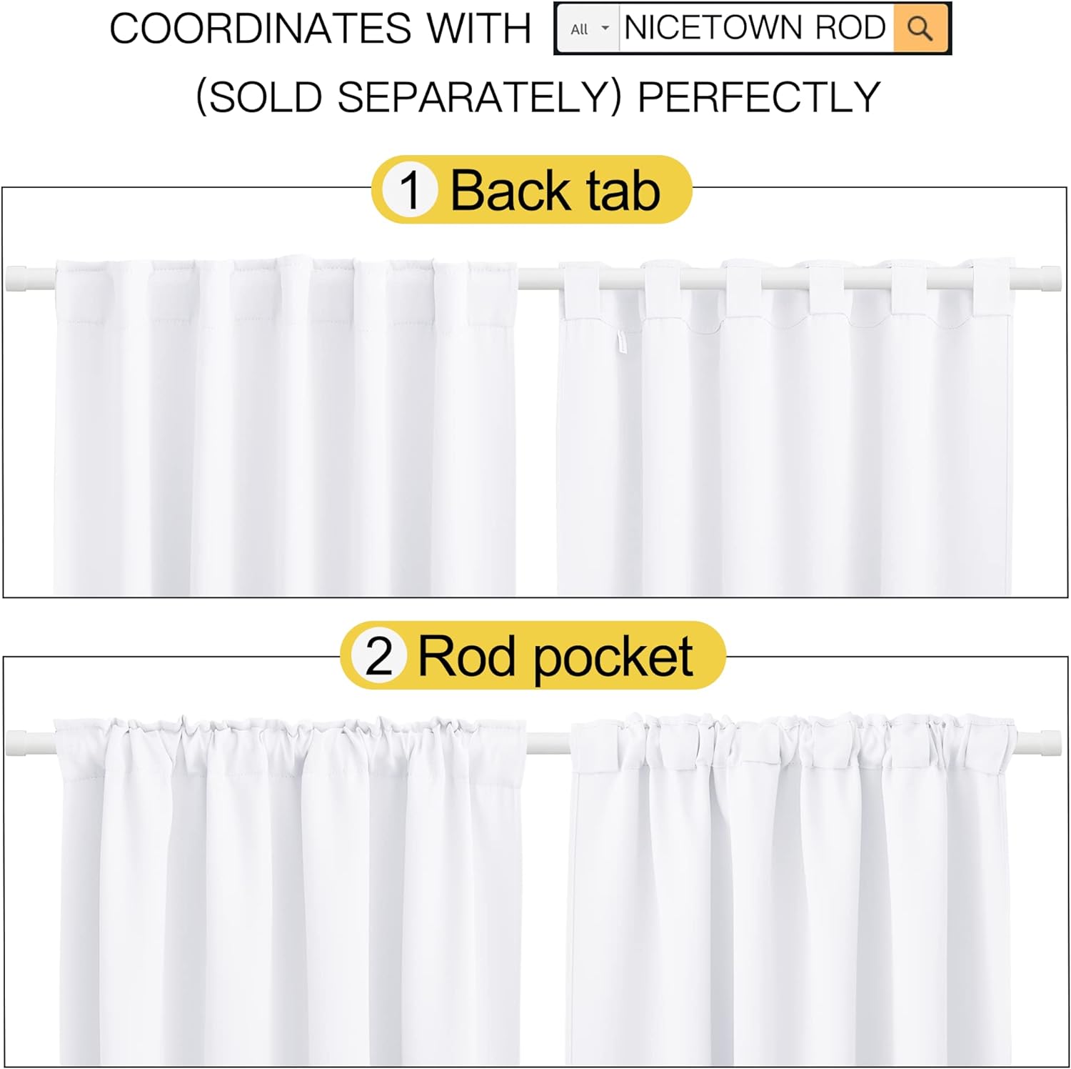 NICETOWN 50 Light Blocking Vertical Blinds for Sliding Glass Doors
