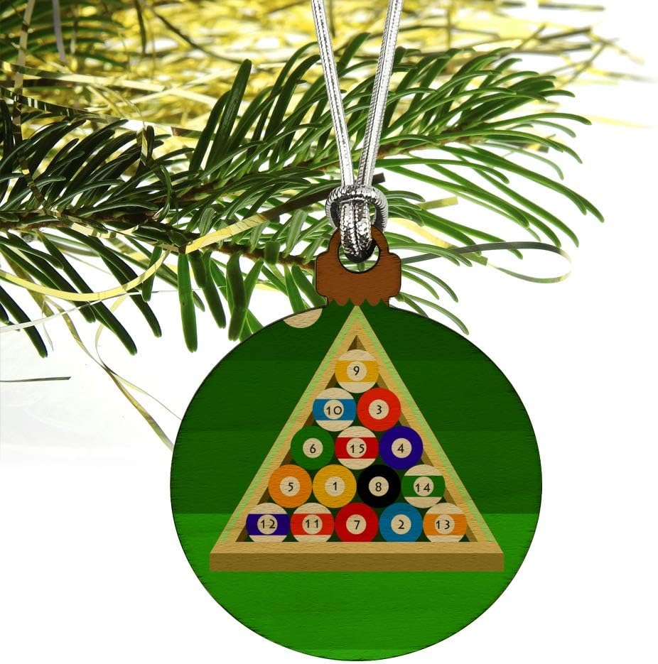 Graphics More Mini Wood Pool Table Christmas Ornament