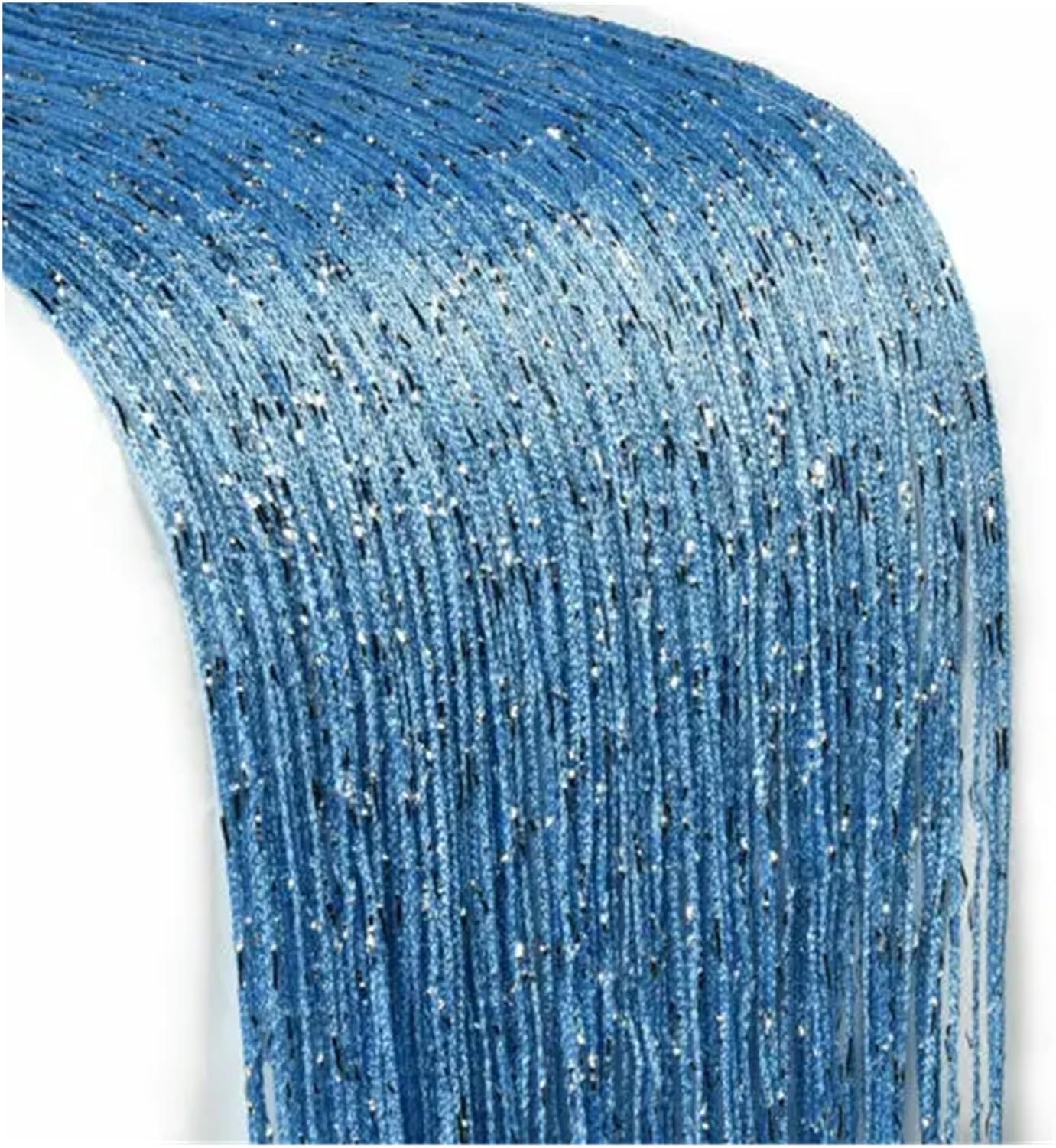 Shiny Tassel String Curtain Blue 300x300cm